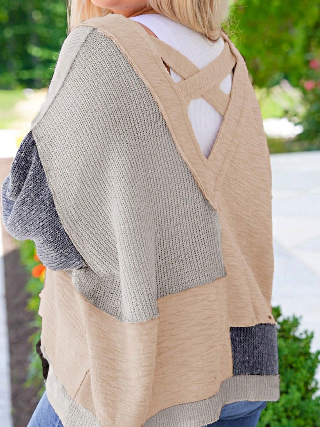 Boho Retro Cotton 90's Crochet V Neck Lace Loose Knit  Button Top Shirt Blouse