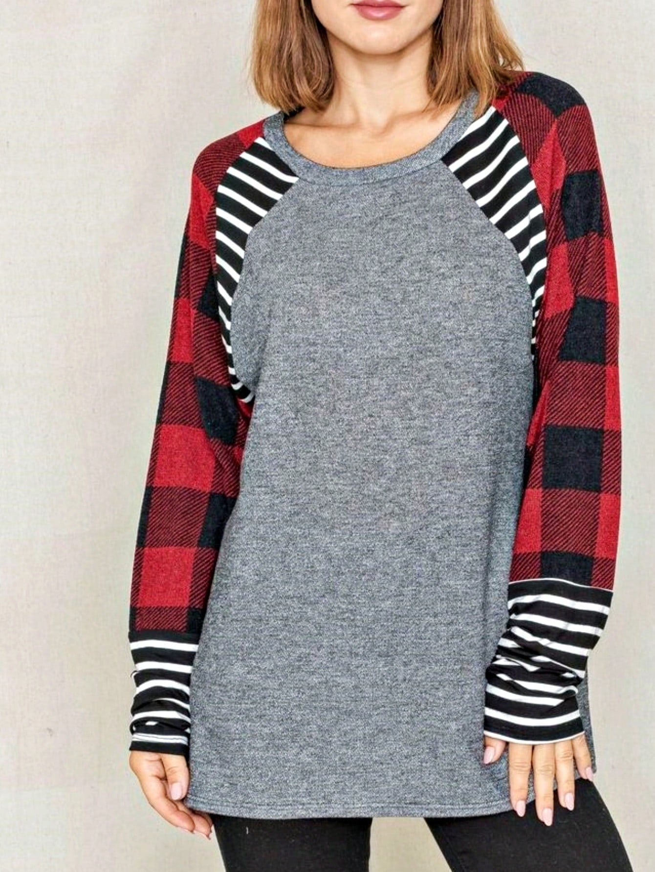 Boho Retro 90's Vintage Preppy Aline Baby Doll Checkered Cotton Top Blouse Cozy Plaid Fall Winter Tunic