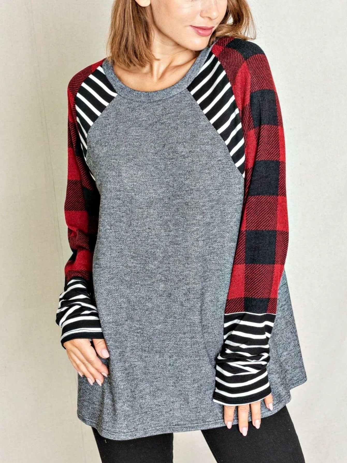 Boho Retro 90's Vintage Preppy Aline Baby Doll Checkered Cotton Top Blouse Cozy Plaid Fall Winter Tunic
