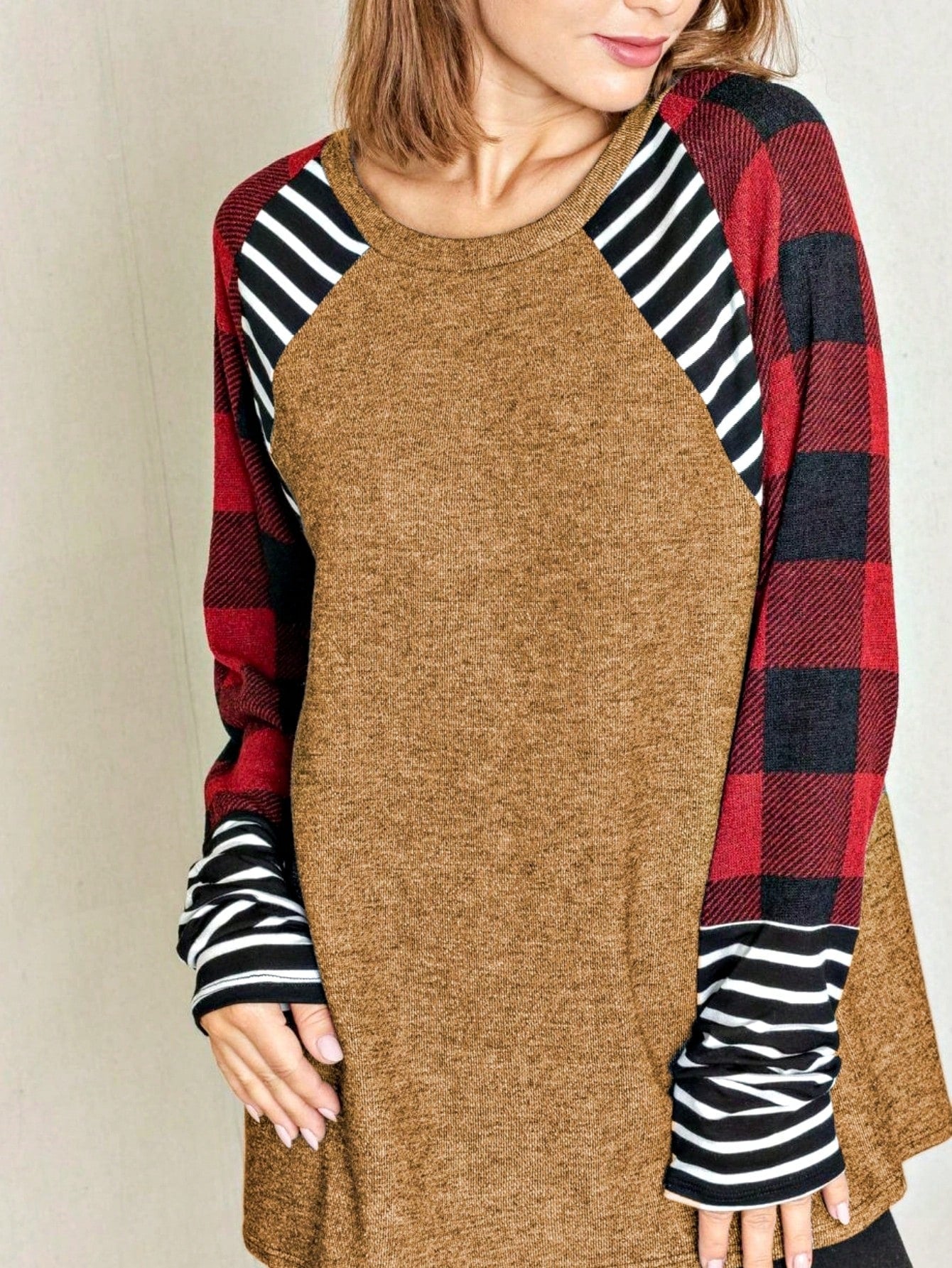 Boho Retro 90's Vintage Preppy Aline Baby Doll Checkered Cotton Top Blouse Cozy Plaid Fall Winter Tunic
