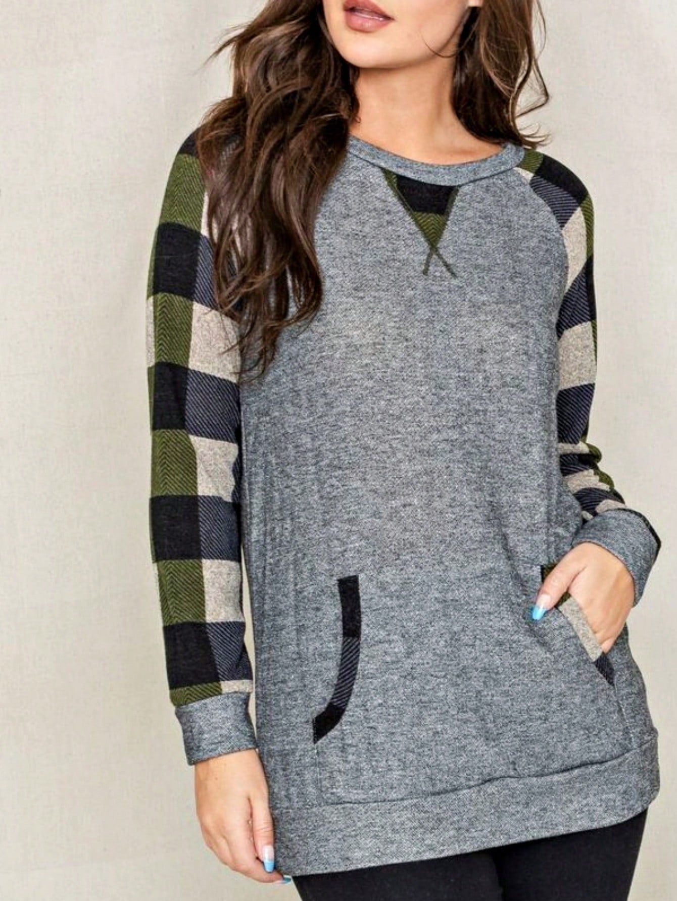 Boho Retro 90's Vintage Preppy Aline Baby Doll Checkered Cotton Top Blouse Cozy Plaid Fall Winter Tunic