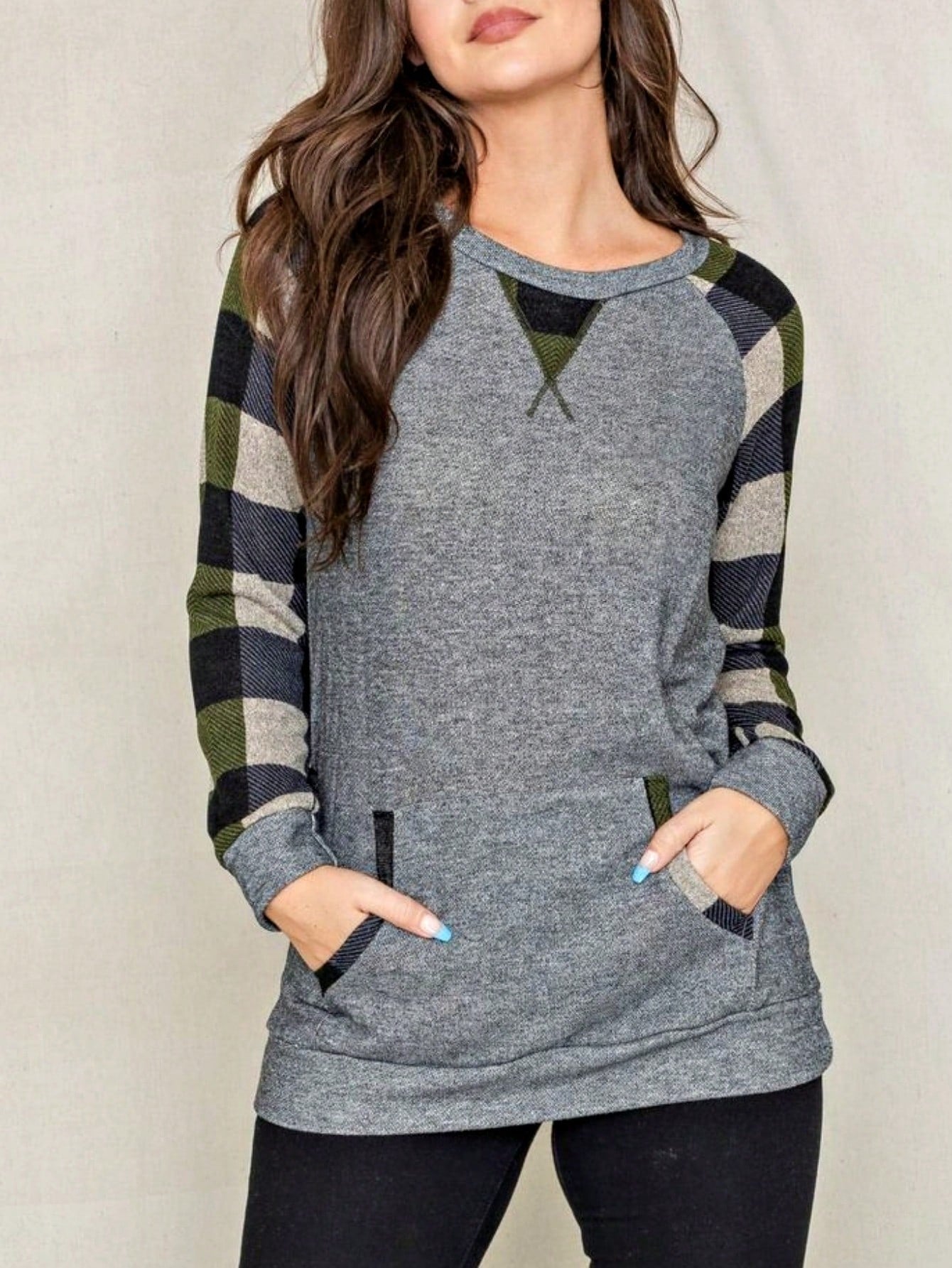 Boho Retro 90's Vintage Preppy Aline Baby Doll Checkered Cotton Top Blouse Cozy Plaid Fall Winter Tunic