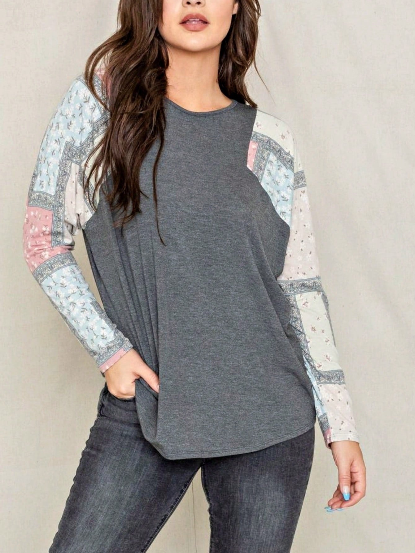 Pink Lavender Blue Mint Black Grey  Stripe Color Block Short Sleeve Top Shirt  | 7 Colors | S-3X