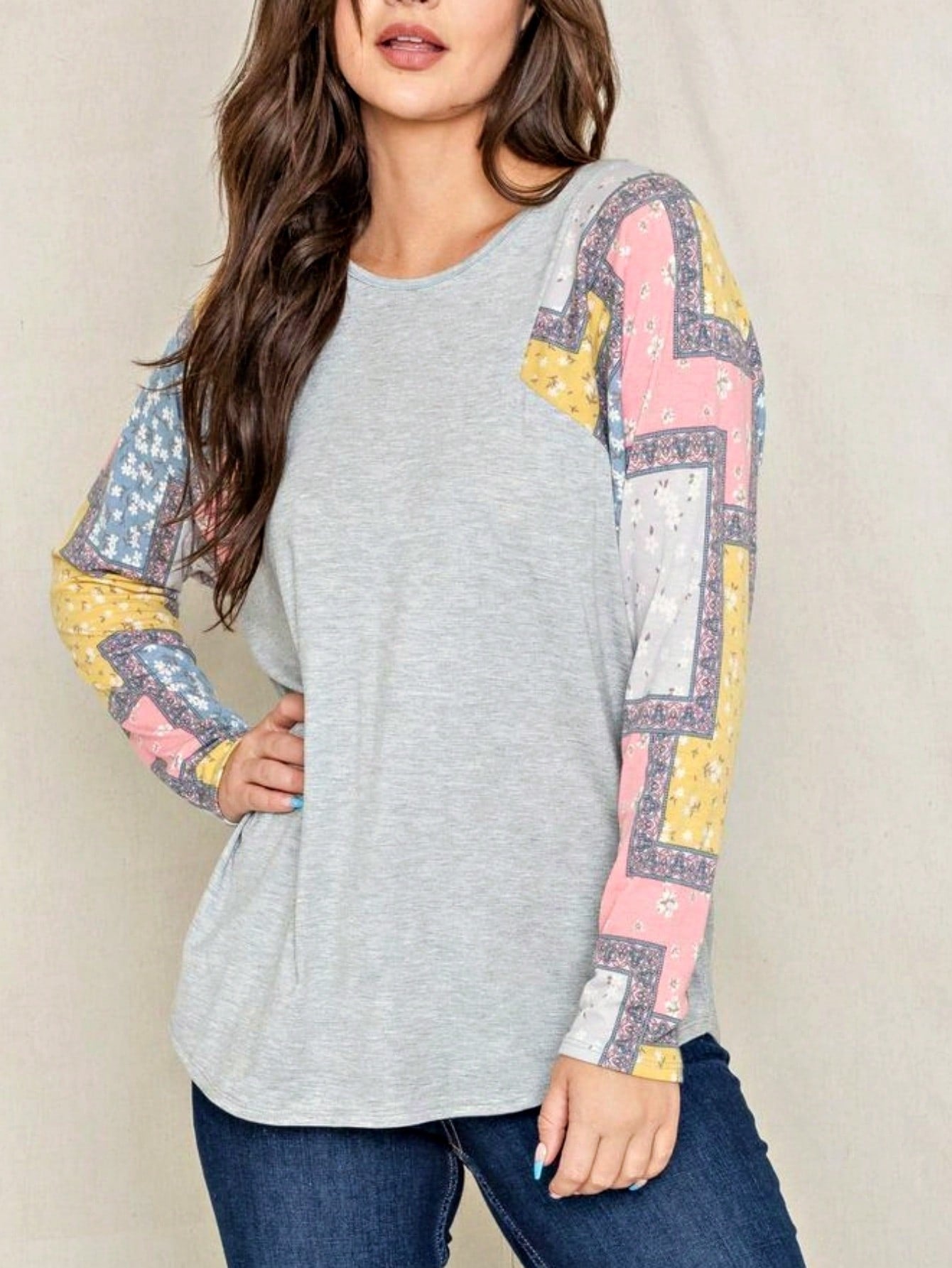 Pink Lavender Blue Mint Black Grey  Stripe Color Block Short Sleeve Top Shirt  | 7 Colors | S-3X
