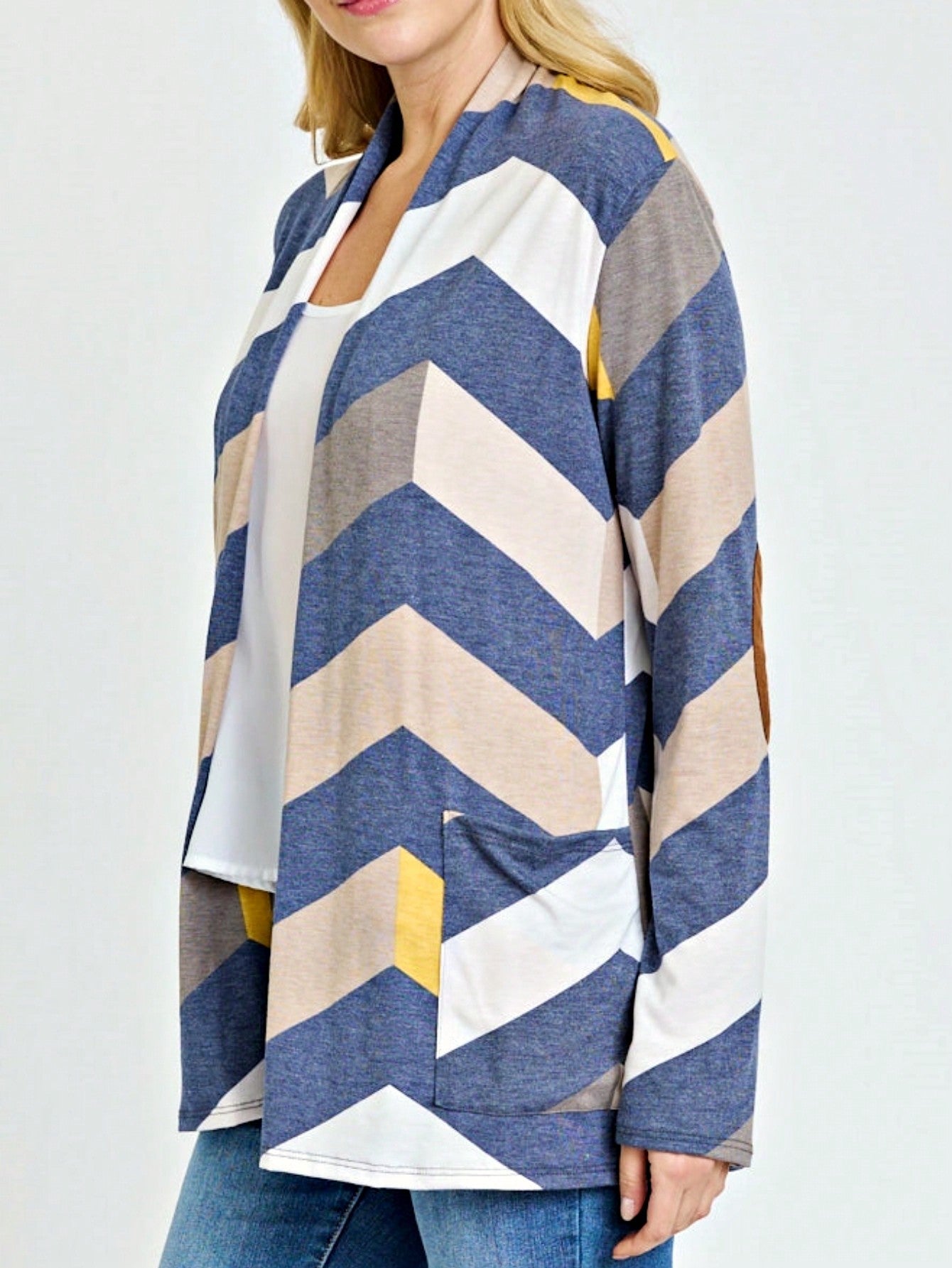 Boho Vintage Plaid Yellow Red Long Sleeve Cardigan With Pockets