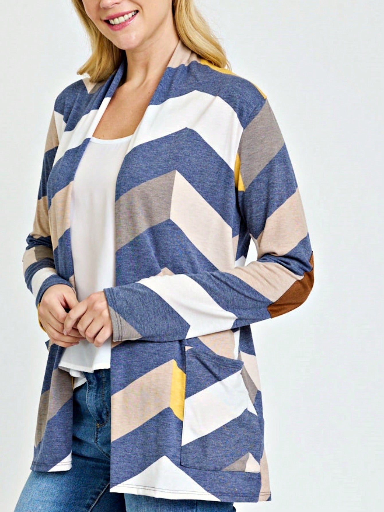 Boho Vintage Plaid Yellow Red Long Sleeve Cardigan With Pockets