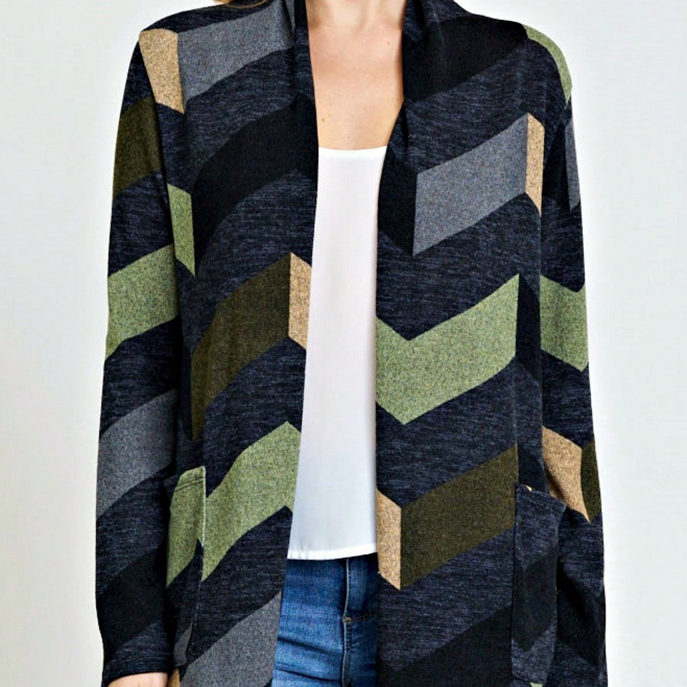 Boho Vintage Plaid Yellow Red Long Sleeve Cardigan With Pockets