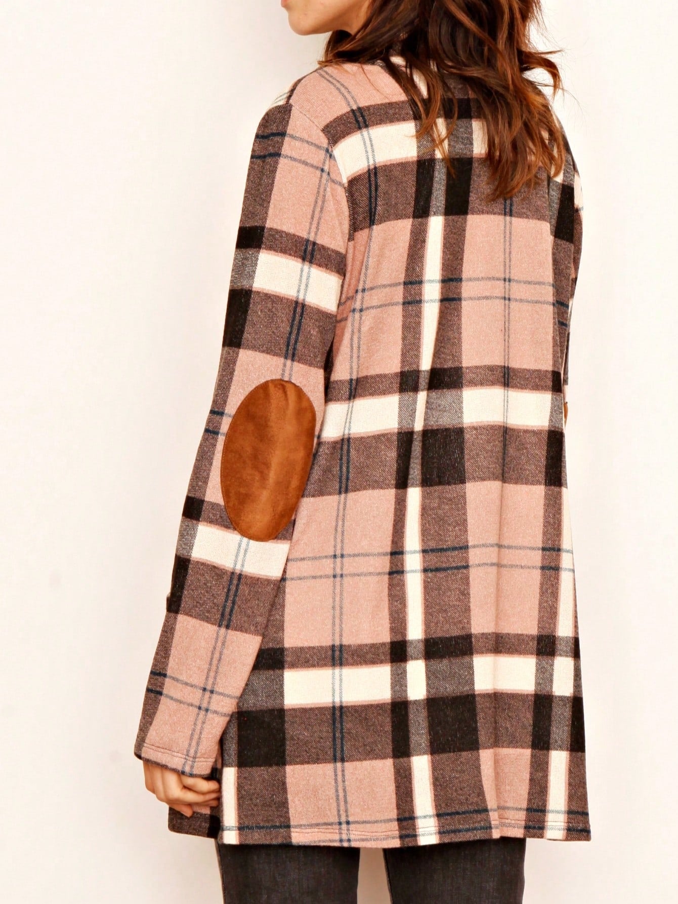 Boho Vintage Plaid Yellow Red Long Sleeve Cardigan With Pockets