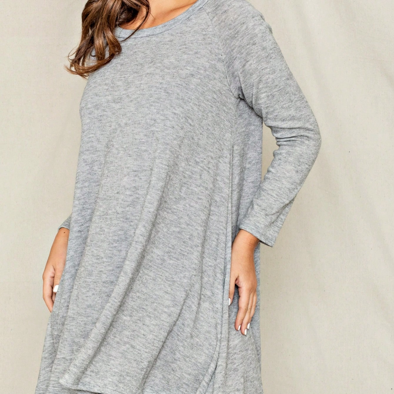 Boho Retro Solid Rayon Cool  Color Mini Dress Short Sleeves Grey Charcoal Olive Navy Small To 3XL Plus Curvy