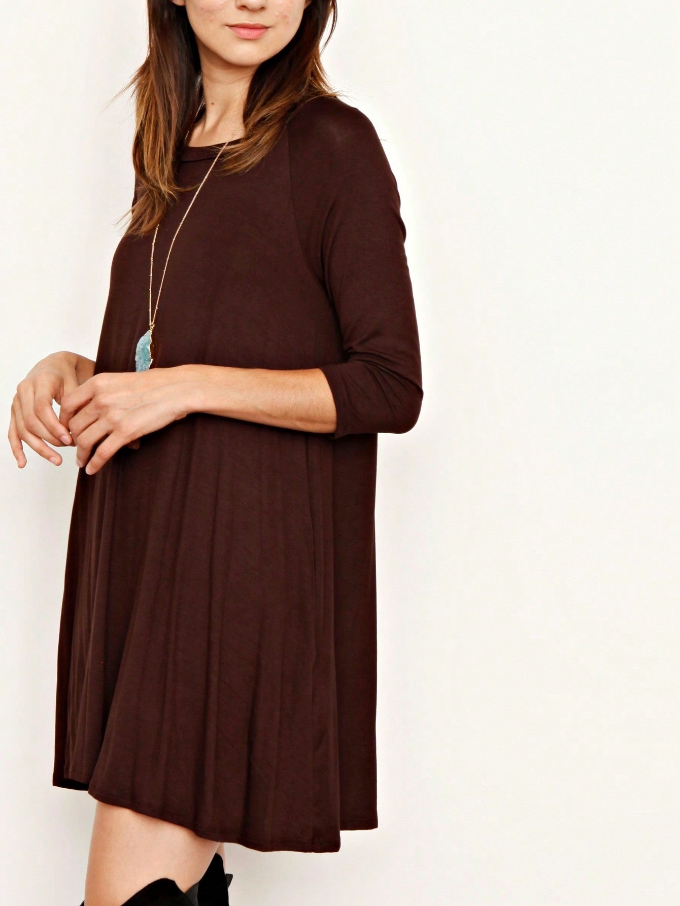 Boho Retro Solid Rayon Cool  Color Mini Dress Short Sleeves Grey Charcoal Olive Navy Small To 3XL Plus Curvy