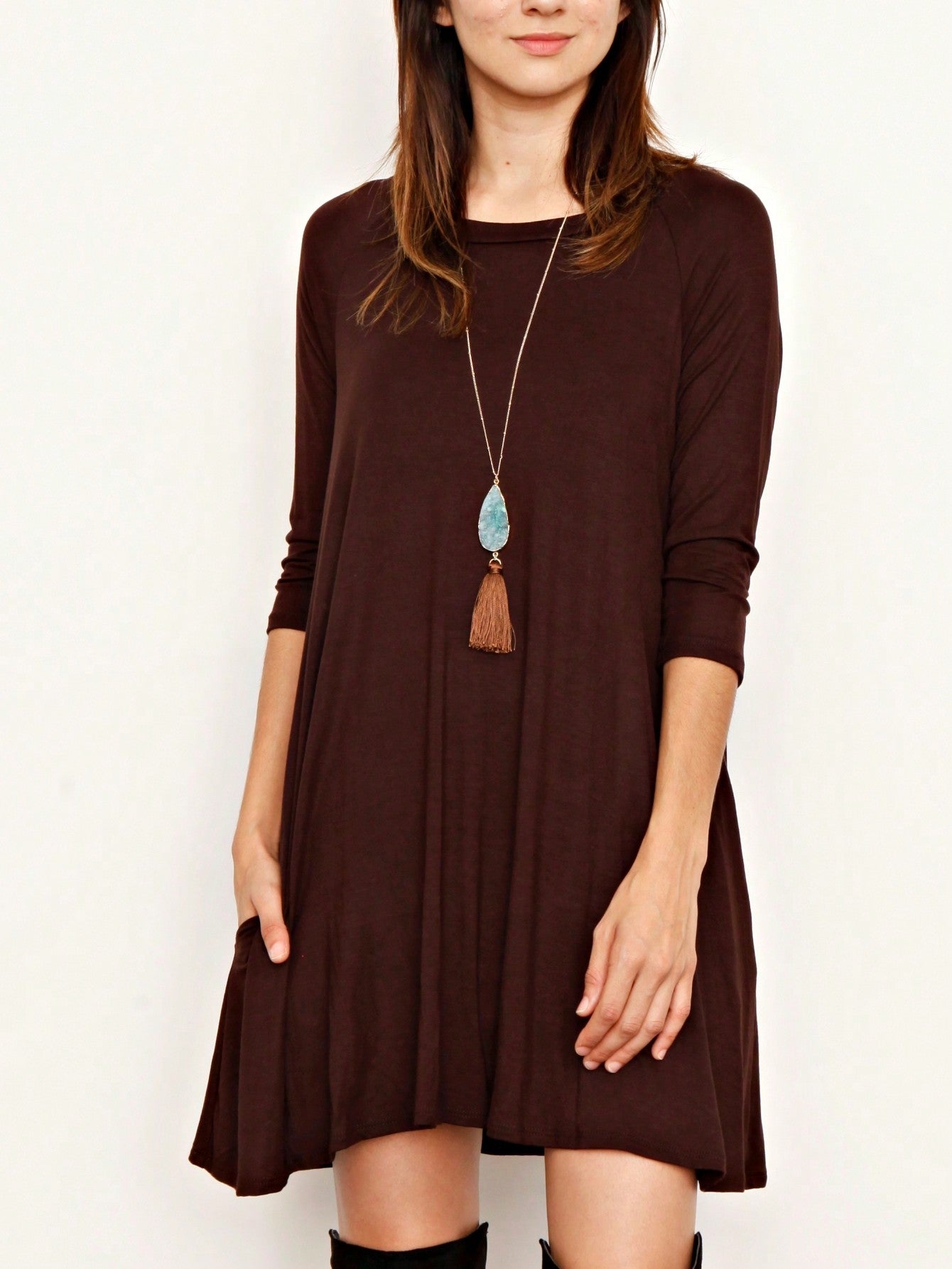 Boho Retro Solid Rayon Cool  Color Mini Dress Short Sleeves Grey Charcoal Olive Navy Small To 3XL Plus Curvy