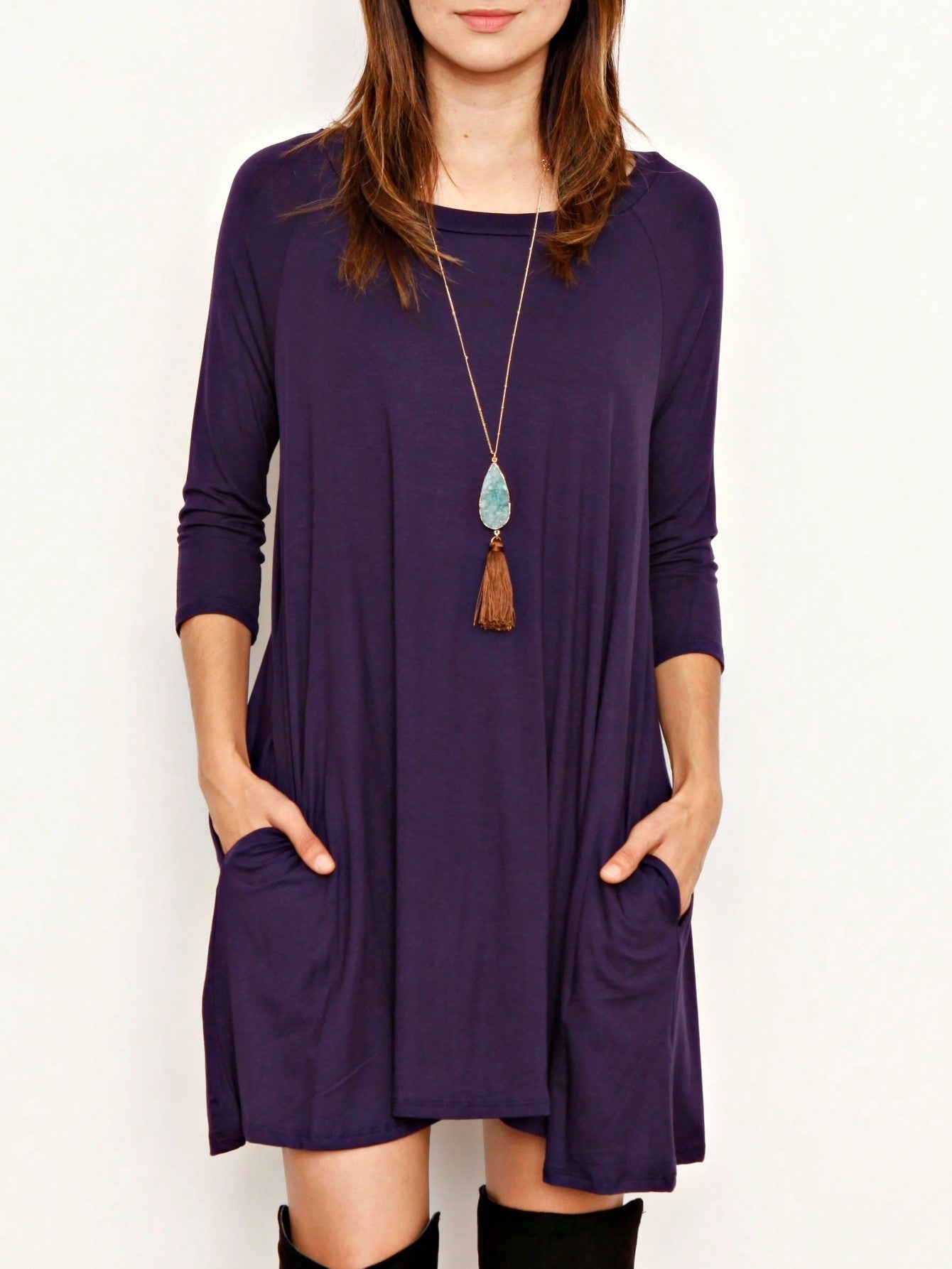 Boho Retro Solid Rayon Cool  Color Mini Dress Short Sleeves Grey Charcoal Olive Navy Small To 3XL Plus Curvy