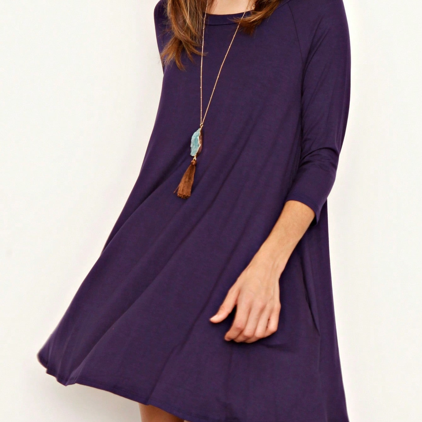 Boho Retro Solid Rayon Cool  Color Mini Dress Short Sleeves Grey Charcoal Olive Navy Small To 3XL Plus Curvy