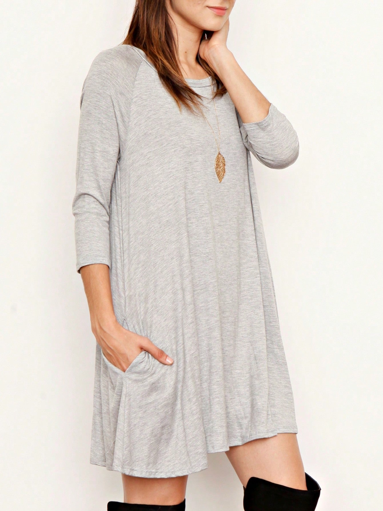 Boho Retro Solid Rayon Cool  Color Mini Dress Short Sleeves Grey Charcoal Olive Navy Small To 3XL Plus Curvy