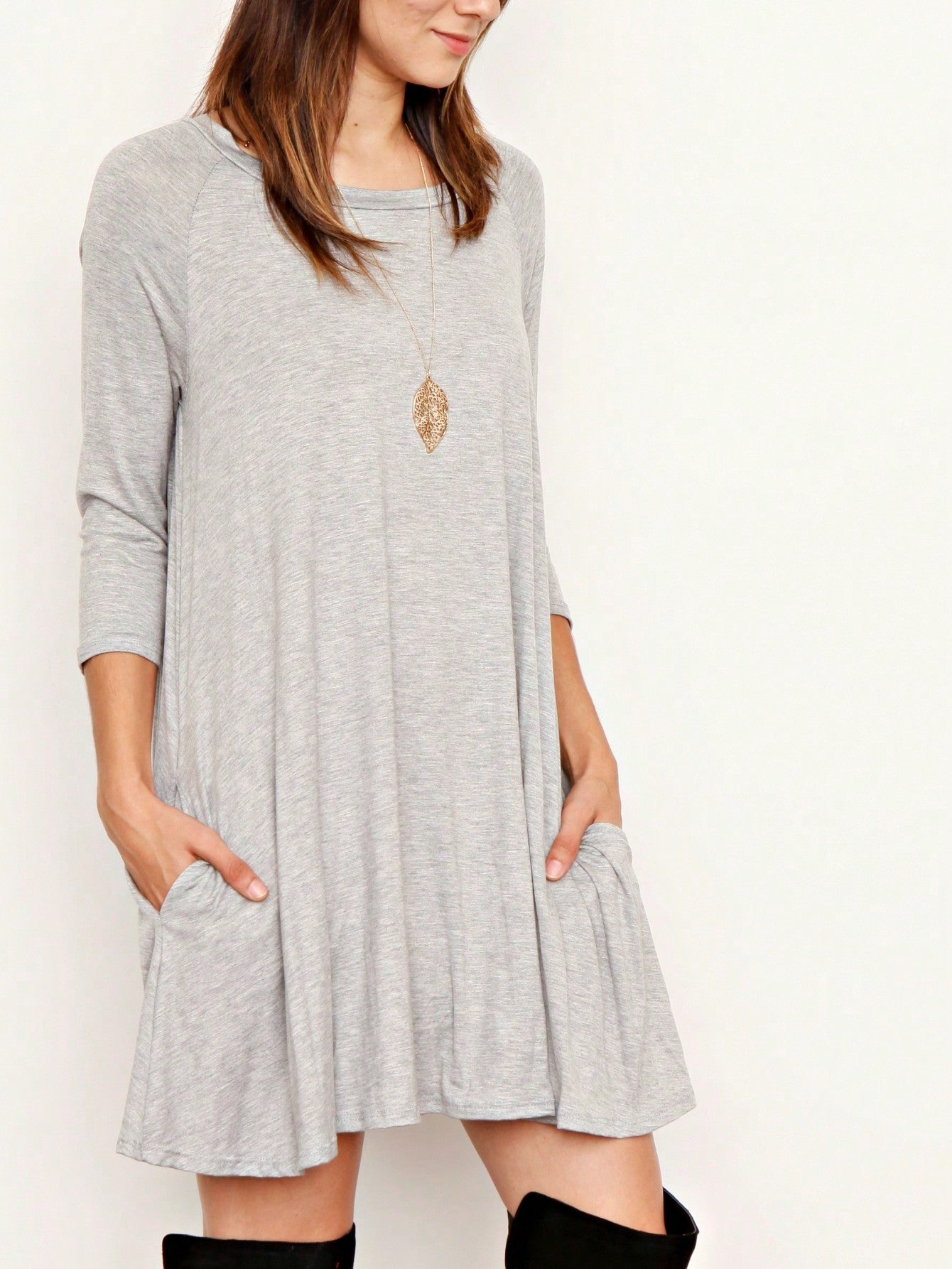 Boho Retro Solid Rayon Cool  Color Mini Dress Short Sleeves Grey Charcoal Olive Navy Small To 3XL Plus Curvy