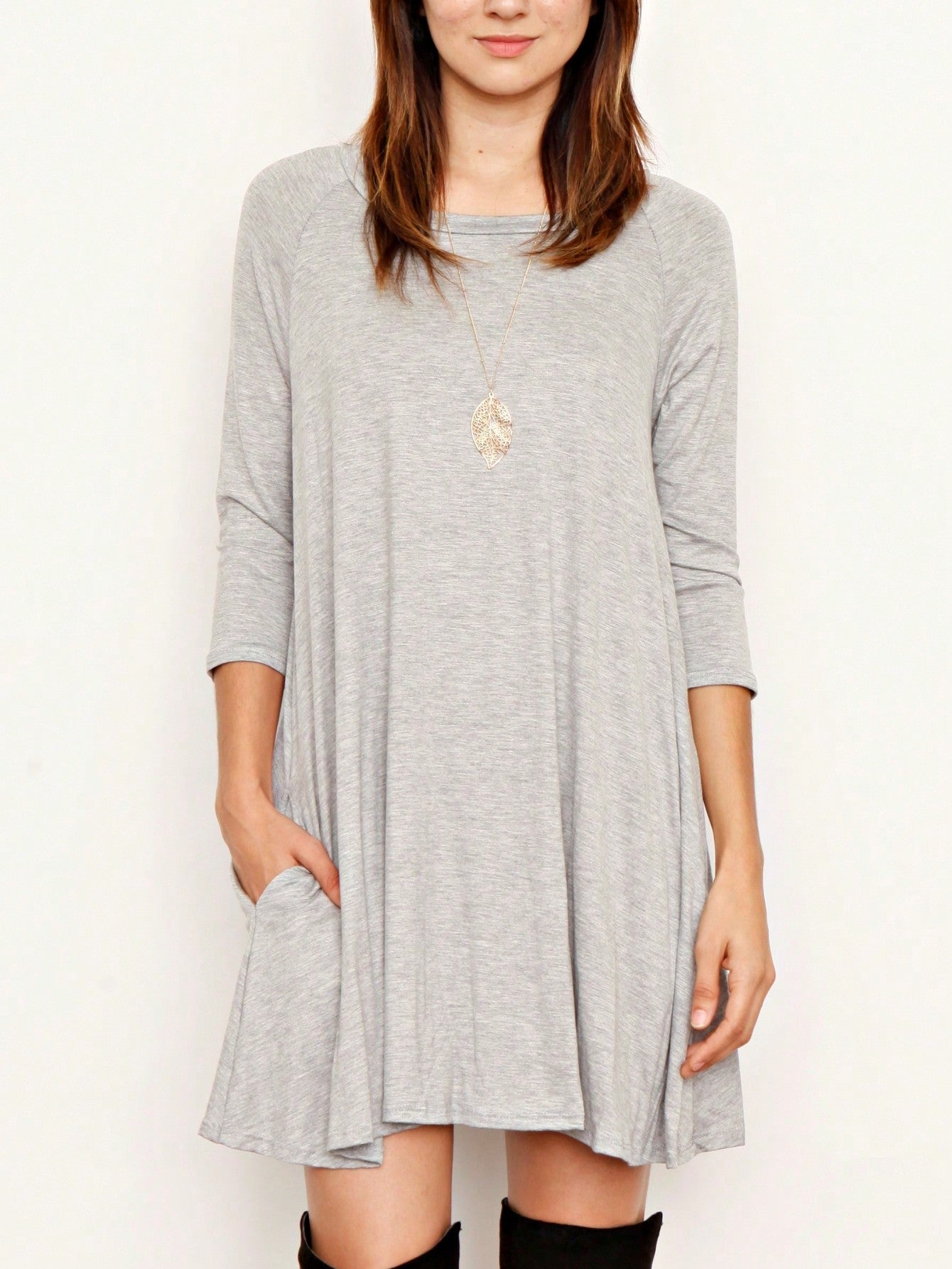 Boho Retro Solid Rayon Cool  Color Mini Dress Short Sleeves Grey Charcoal Olive Navy Small To 3XL Plus Curvy
