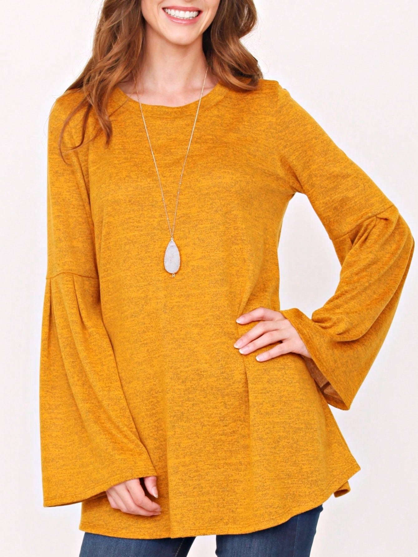 Boho Retro Soft Solid Green Yellow Cute Baby Doll Top Blouse Tunic  Off Shoulder Square Neck Flutter Bell Sleeve  Small To 3 XL Plus