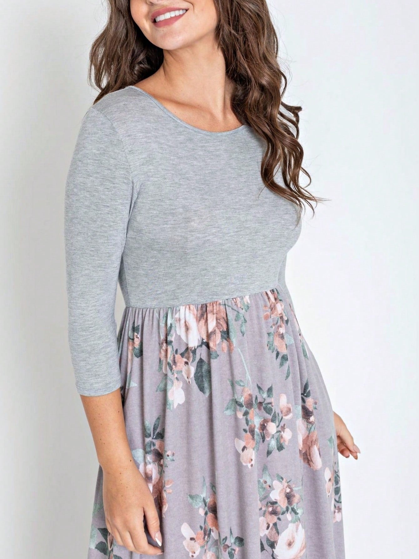 Boho Retro Multi Ditsy Floral Stripe Blue Charcoal Black Coral Short Sleeve Maxi Long Dress With Pocket | S-3X