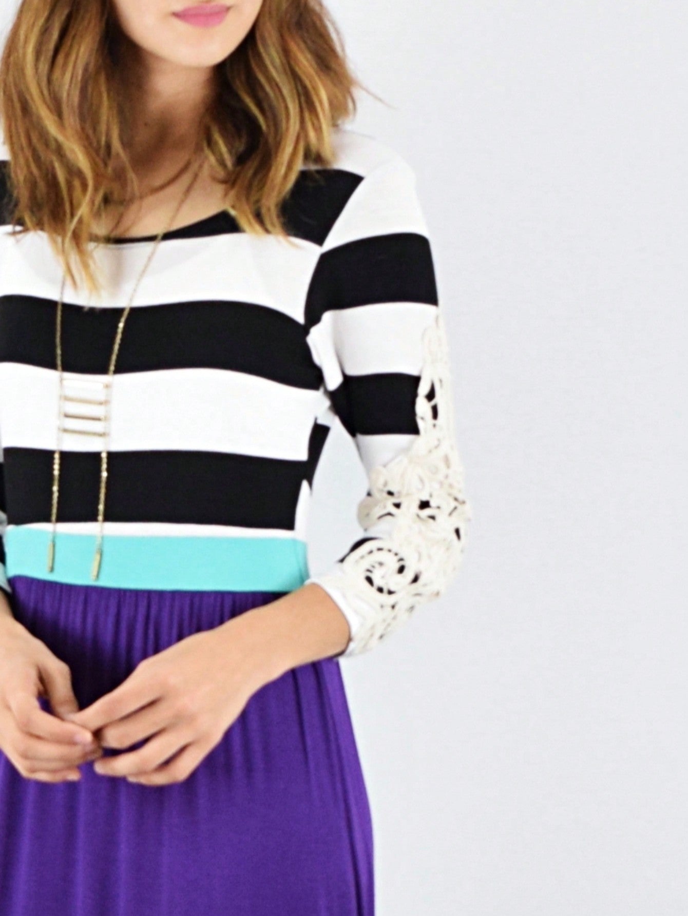 Elegant Stripe Maxi Dress With Side Pockets Versatile Summer Dress For Women