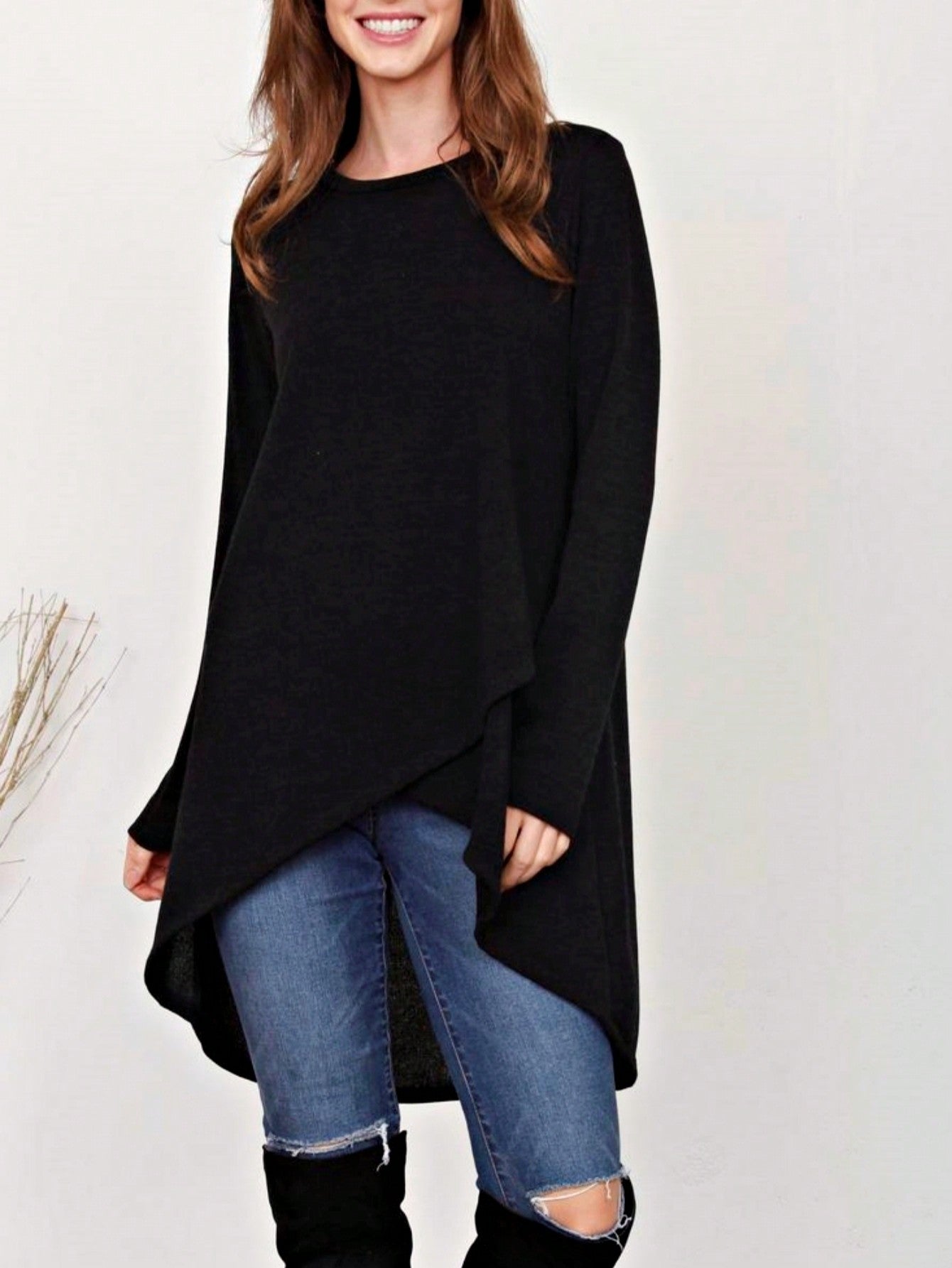 Boho Retro 90's Vintage Black Round Cowl Draped Neck Nordic Dolman Batwing Sleeve Poncho Cape Tunic Top Sweater Pullover