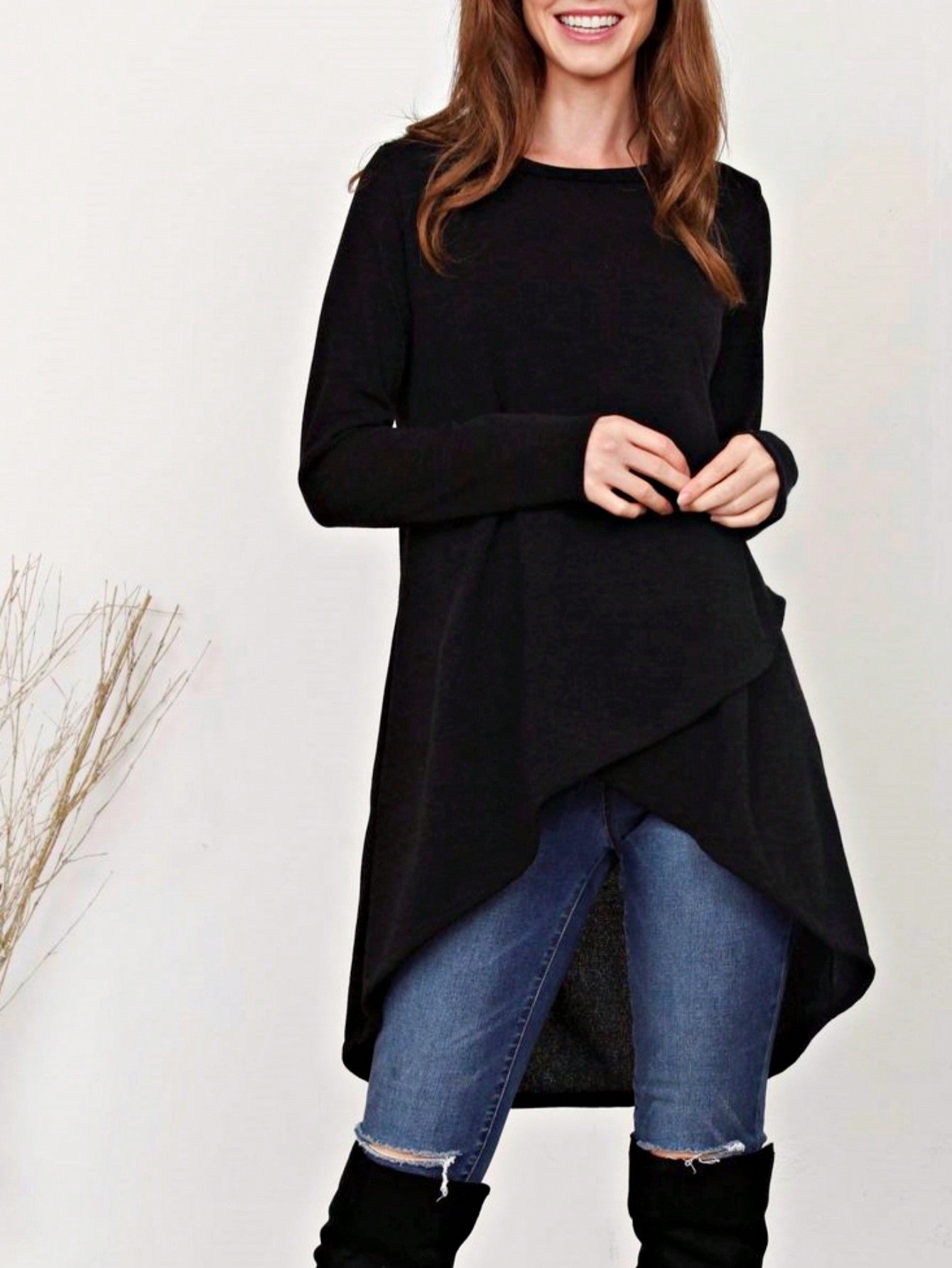 Boho Retro 90's Vintage Black Round Cowl Draped Neck Nordic Dolman Batwing Sleeve Poncho Cape Tunic Top Sweater Pullover