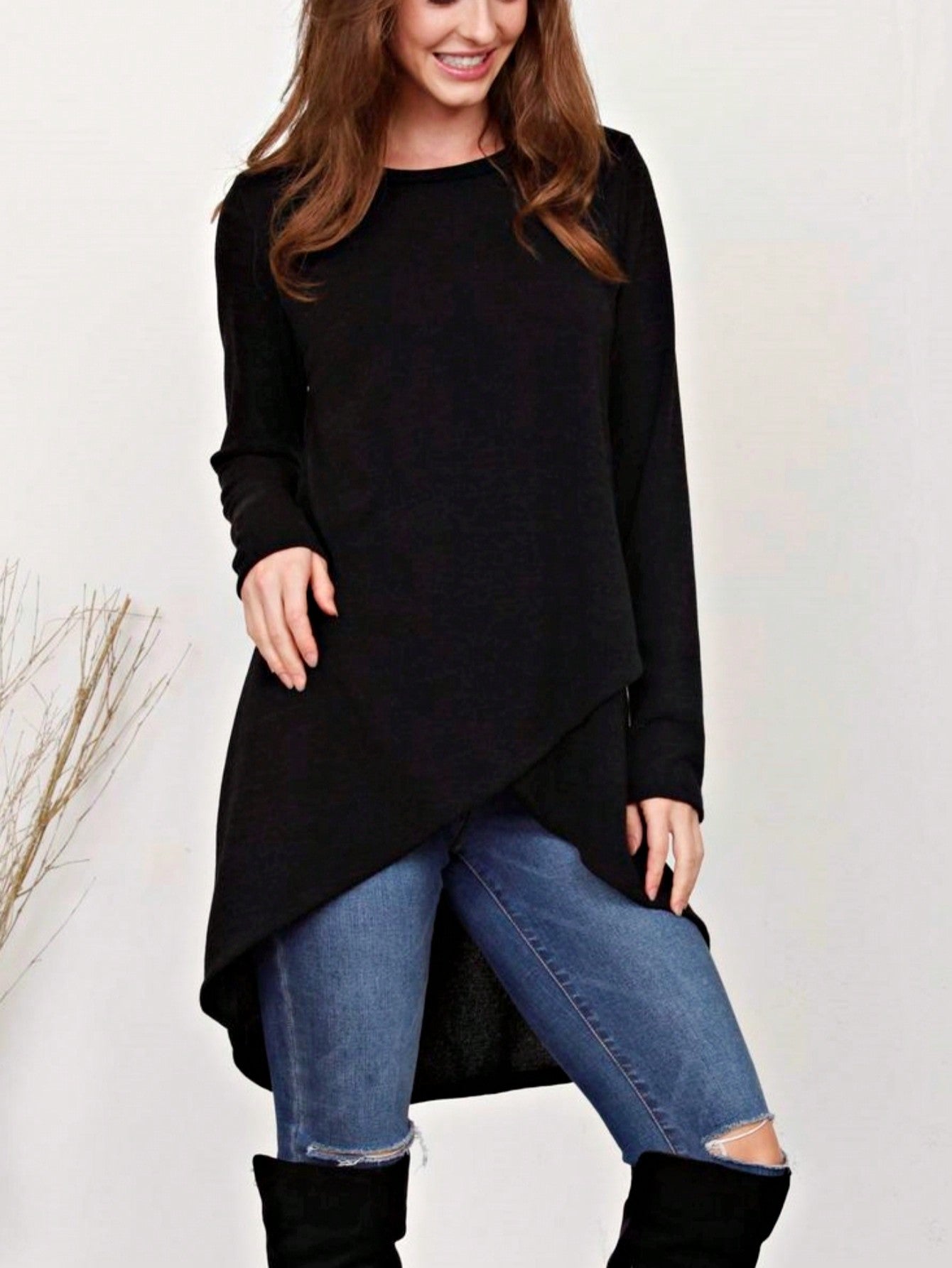 Boho Retro 90's Vintage Black Round Cowl Draped Neck Nordic Dolman Batwing Sleeve Poncho Cape Tunic Top Sweater Pullover