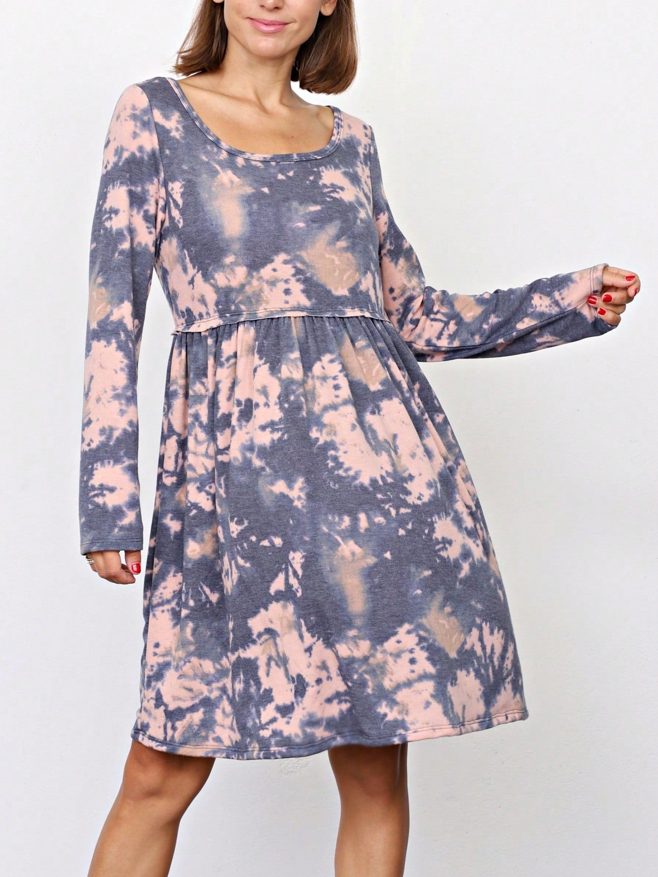 Boho Retro Solid Rayon Cool  Color Mini Dress Short Sleeves Grey Charcoal Olive Navy Small To 3XL Plus Curvy