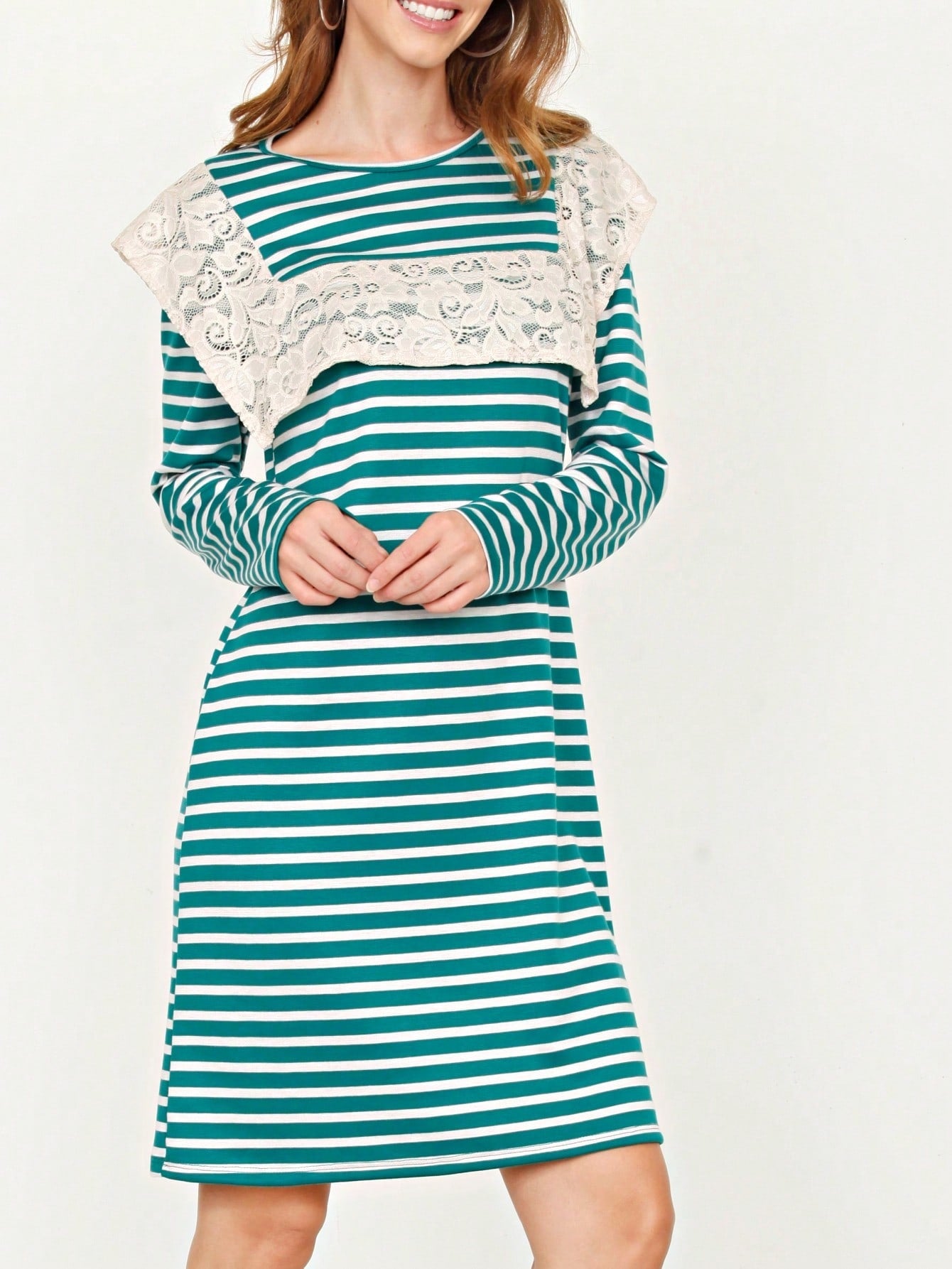 Boho Retro Classic Cap Sleeve Raglan Contrast  Stripe Green Red Navy Pink Grey Tunic Dress