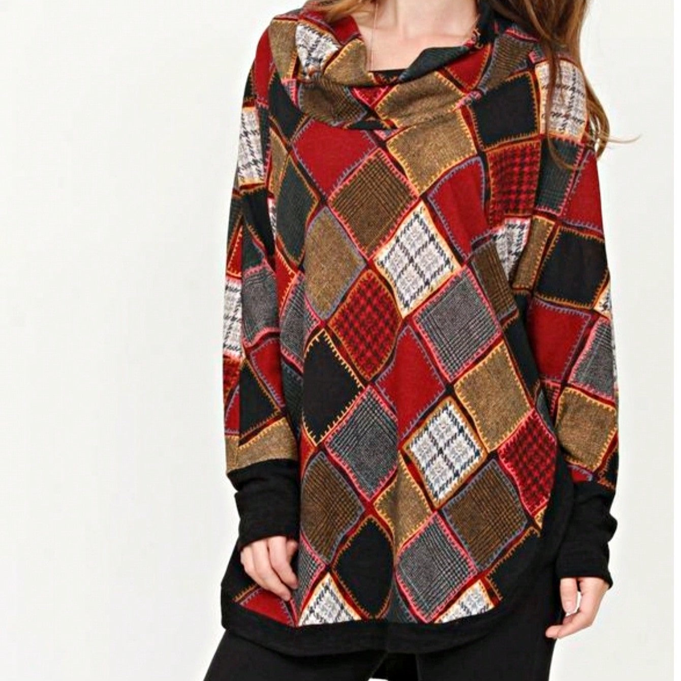 Boho Retro 70's 90's  Knit Brushed Ruffle Tiered Color Block Stripe Tunic Dress