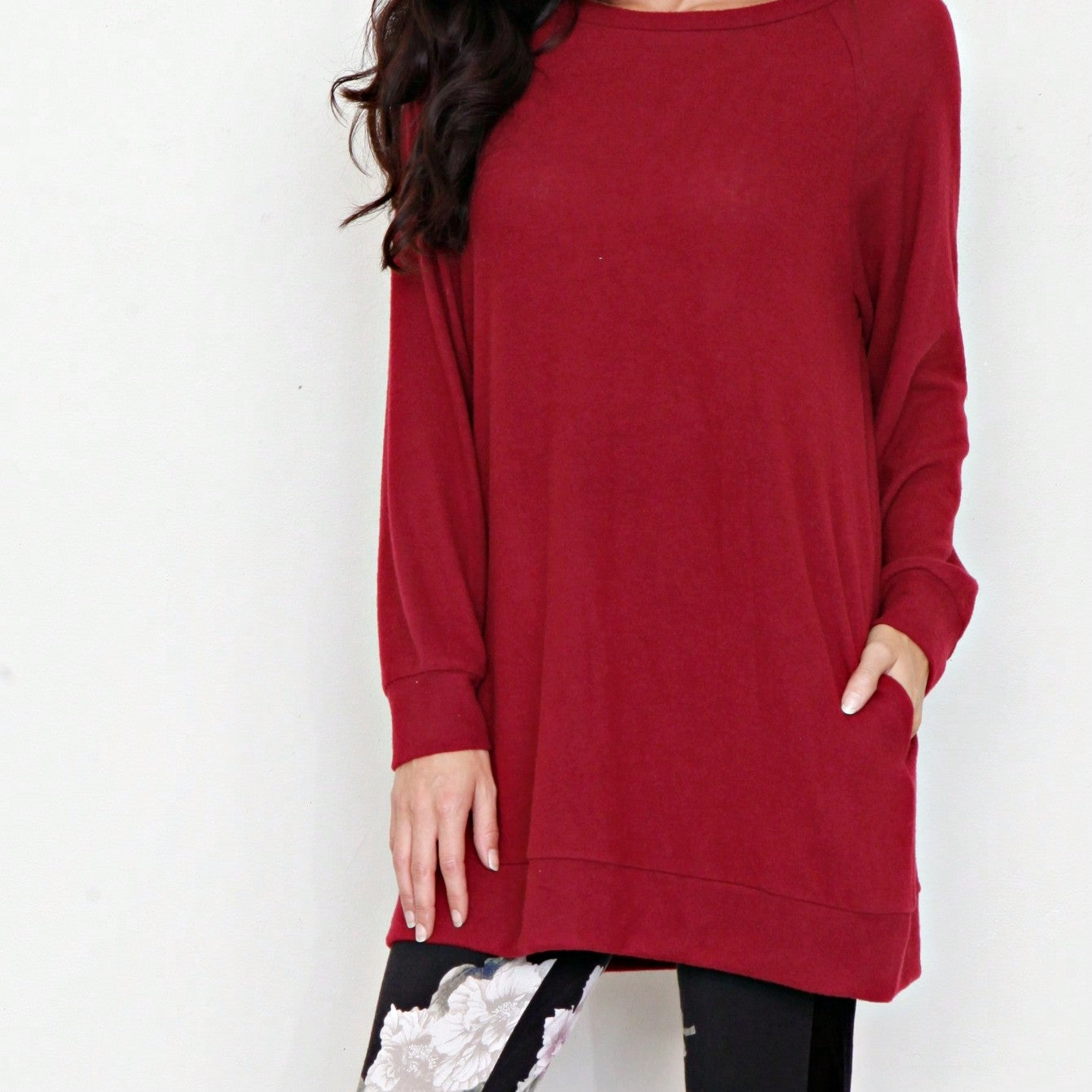 Boho Retro 90's Vintage V Stitch  Stripe Knit Contrast Binding Brushed Soft Stripe Raglan Sleeve Tunic Top Pullover