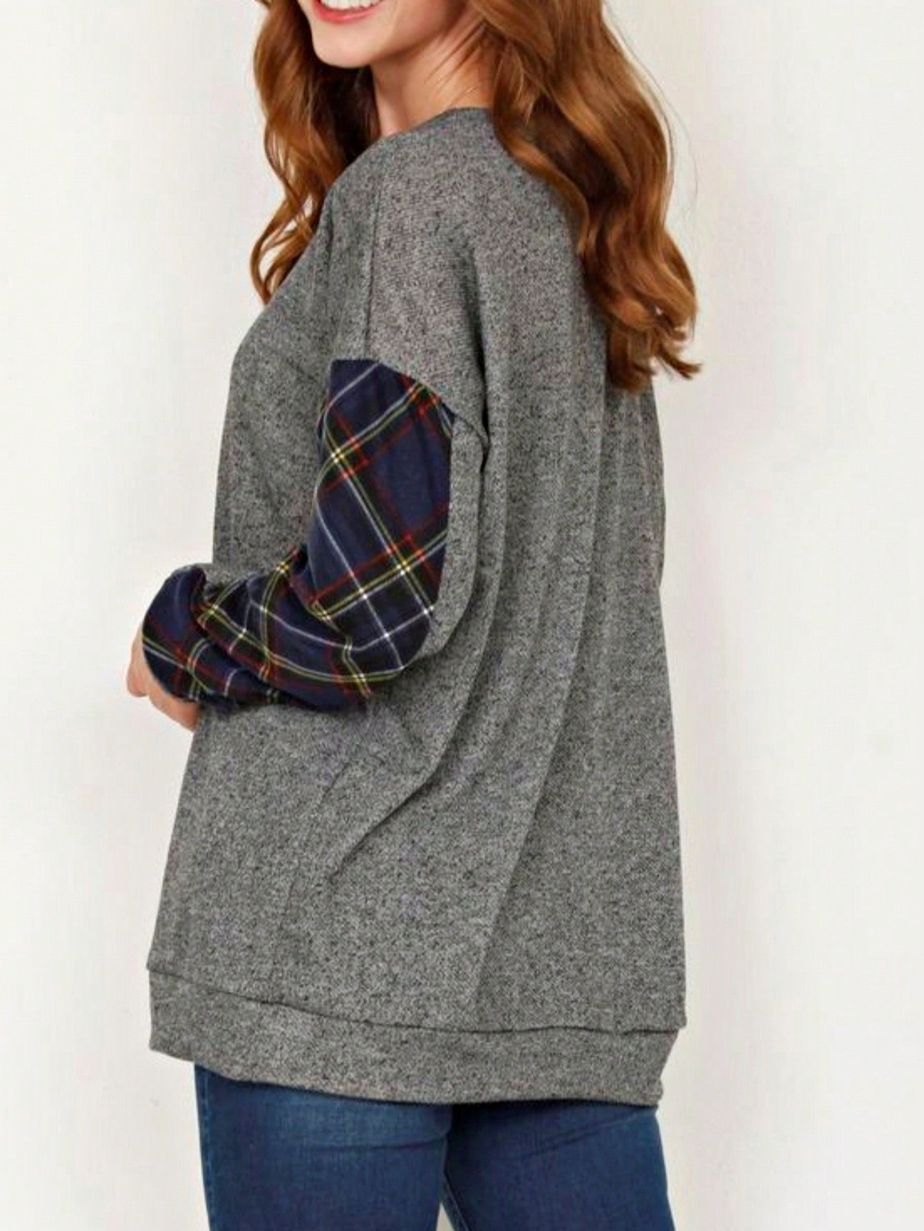 Boho Retro 90's Vintage V Stitch  Stripe Knit Contrast Binding Brushed Soft Stripe Raglan Sleeve Tunic Top Pullover