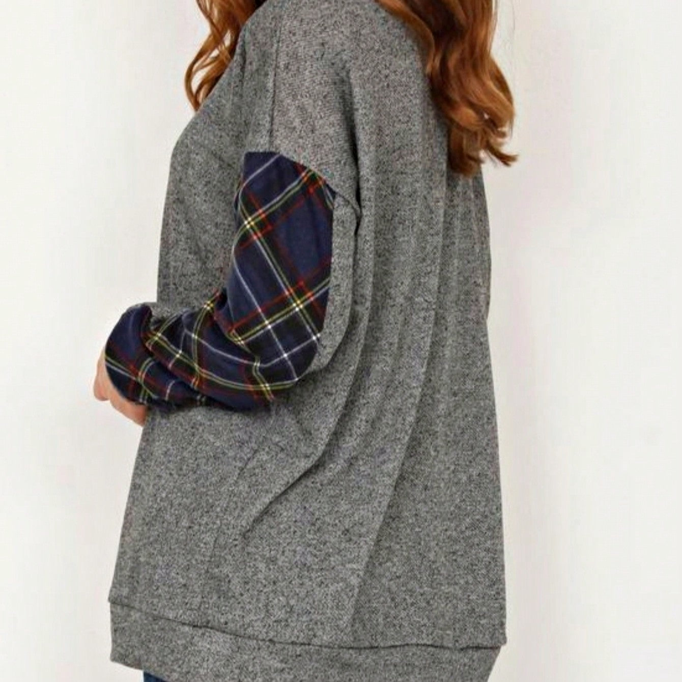Boho Retro 90's Vintage V Stitch  Stripe Knit Contrast Binding Brushed Soft Stripe Raglan Sleeve Tunic Top Pullover