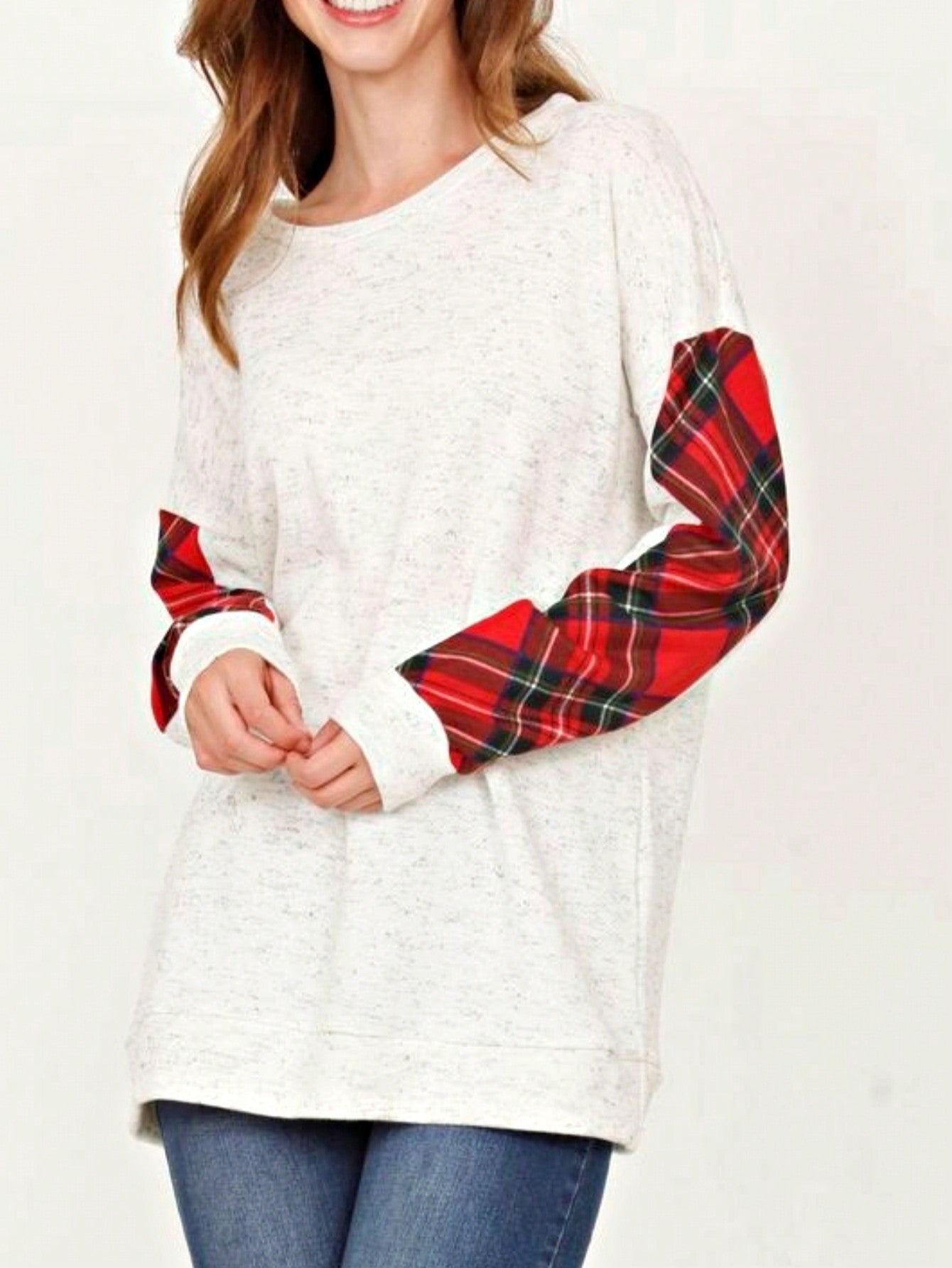 Boho Retro 90's Vintage V Stitch  Stripe Knit Contrast Binding Brushed Soft Stripe Raglan Sleeve Tunic Top Pullover