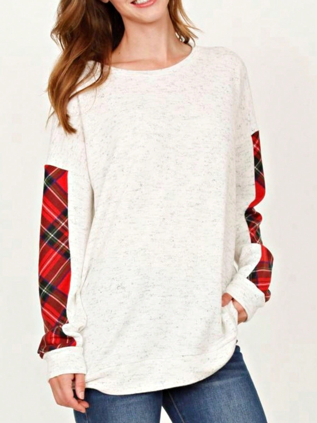 Boho Retro 90's Vintage V Stitch  Stripe Knit Contrast Binding Brushed Soft Stripe Raglan Sleeve Tunic Top Pullover