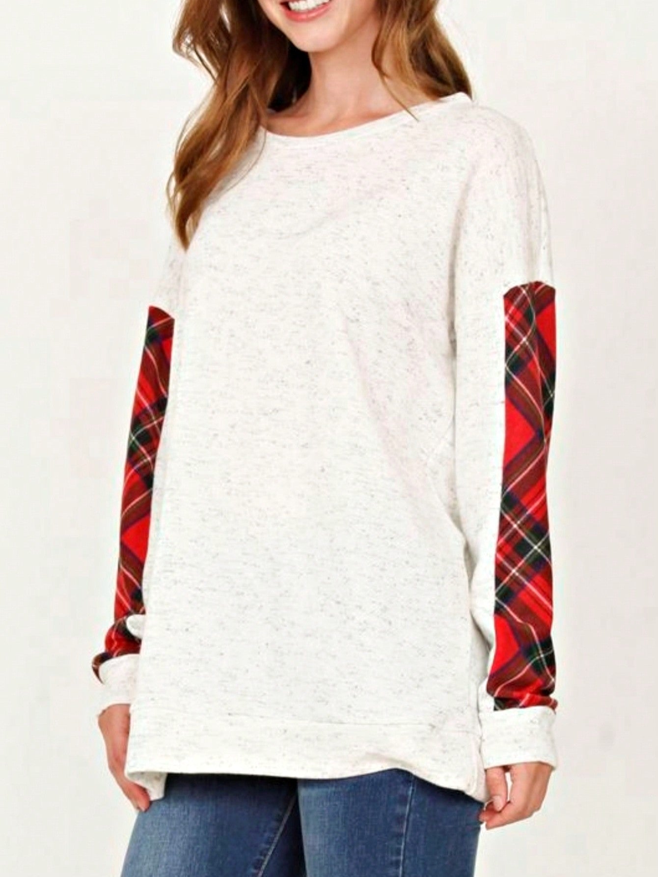 Boho Retro 90's Vintage V Stitch  Stripe Knit Contrast Binding Brushed Soft Stripe Raglan Sleeve Tunic Top Pullover