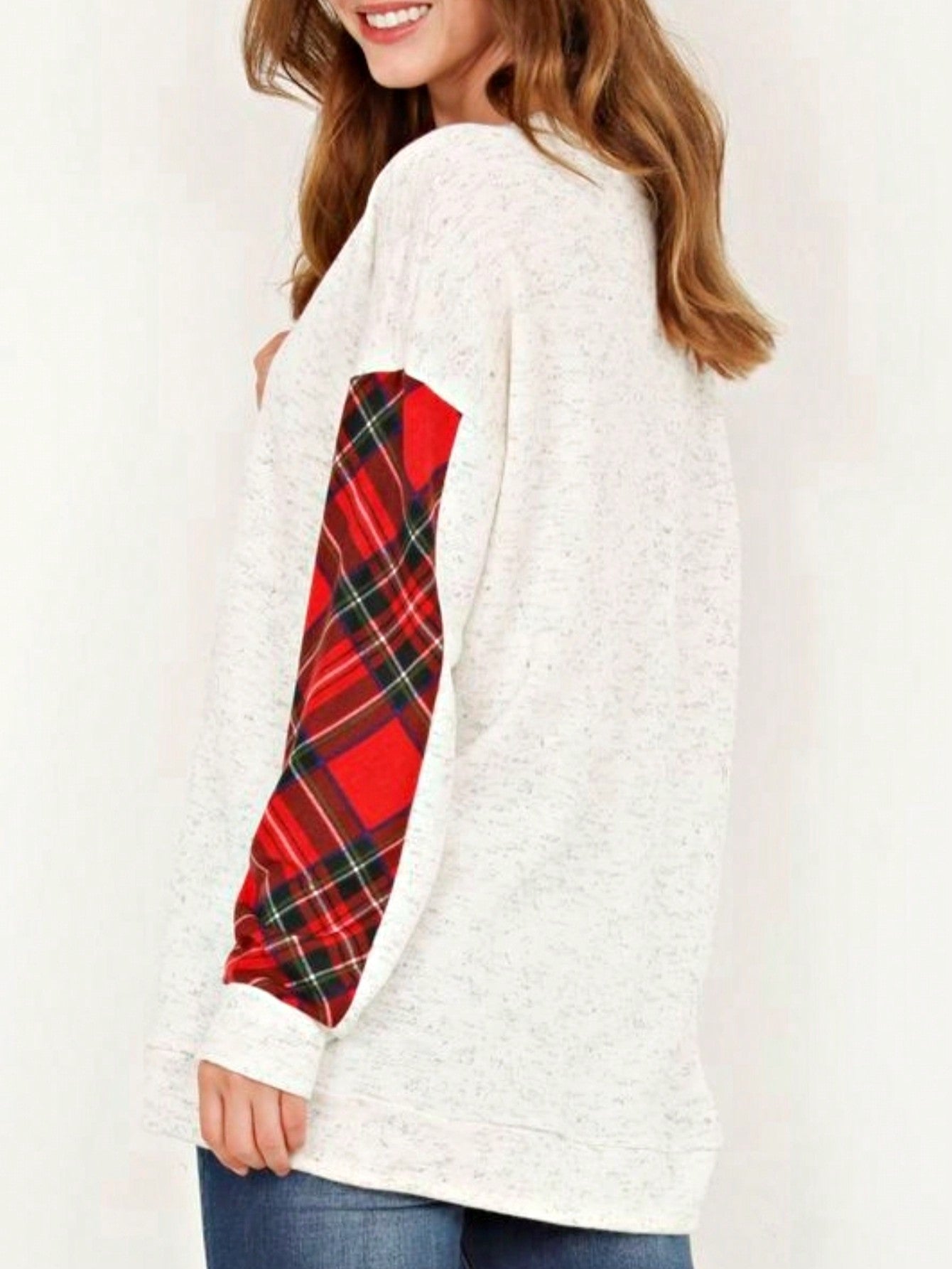 Boho Retro 90's Vintage V Stitch  Stripe Knit Contrast Binding Brushed Soft Stripe Raglan Sleeve Tunic Top Pullover