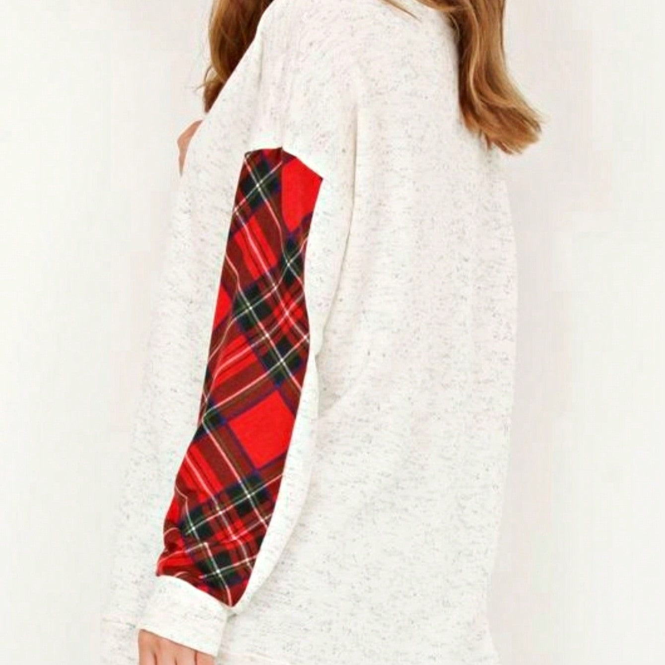Boho Retro 90's Vintage V Stitch  Stripe Knit Contrast Binding Brushed Soft Stripe Raglan Sleeve Tunic Top Pullover