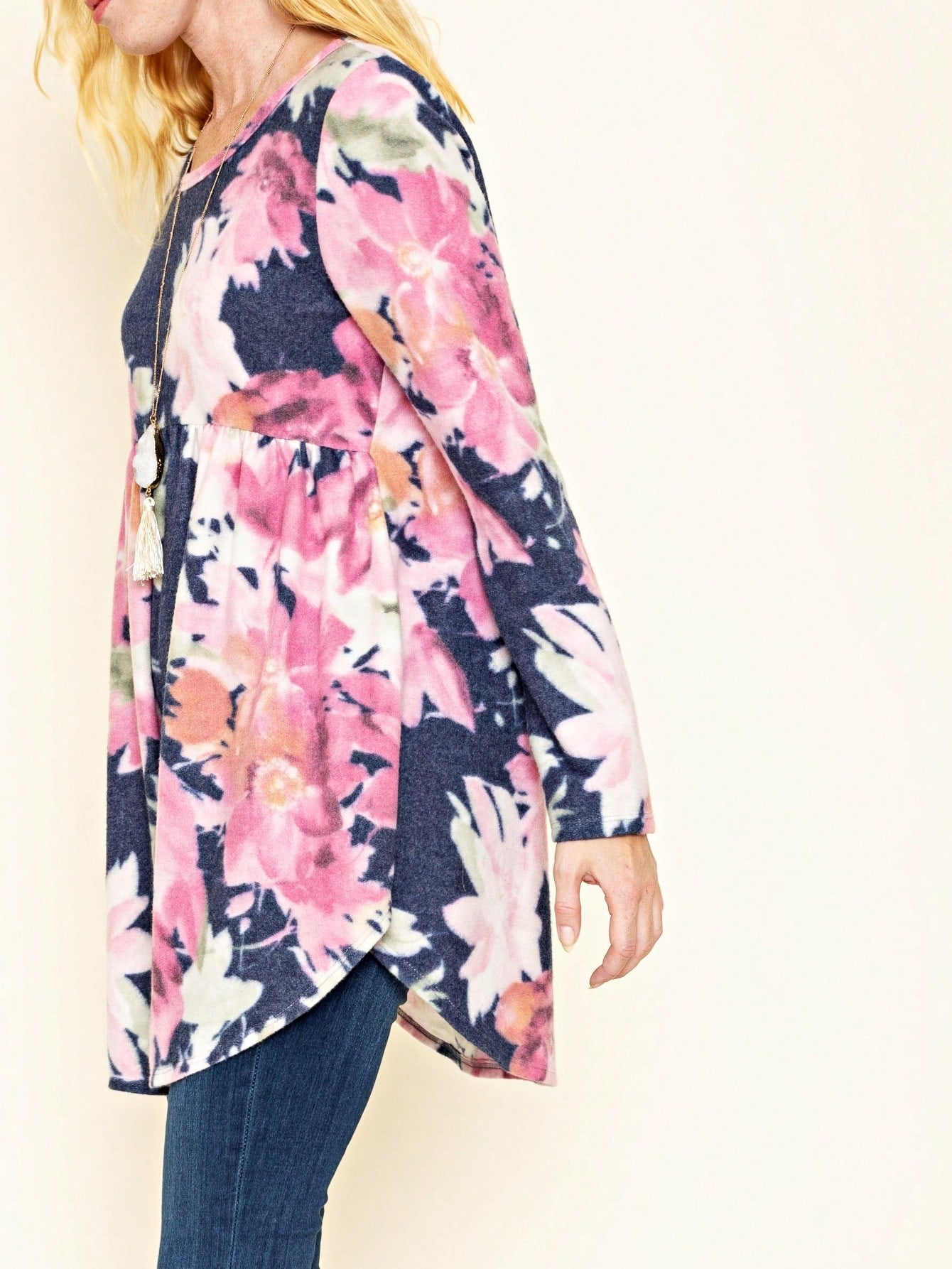 Boho  Pattern Raglan Ruffle Flare Sleeve Tunic Blouse Top Small To 3XL Plus