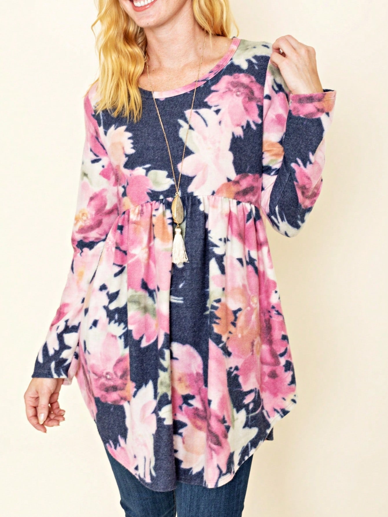 Boho  Pattern Raglan Ruffle Flare Sleeve Tunic Blouse Top Small To 3XL Plus