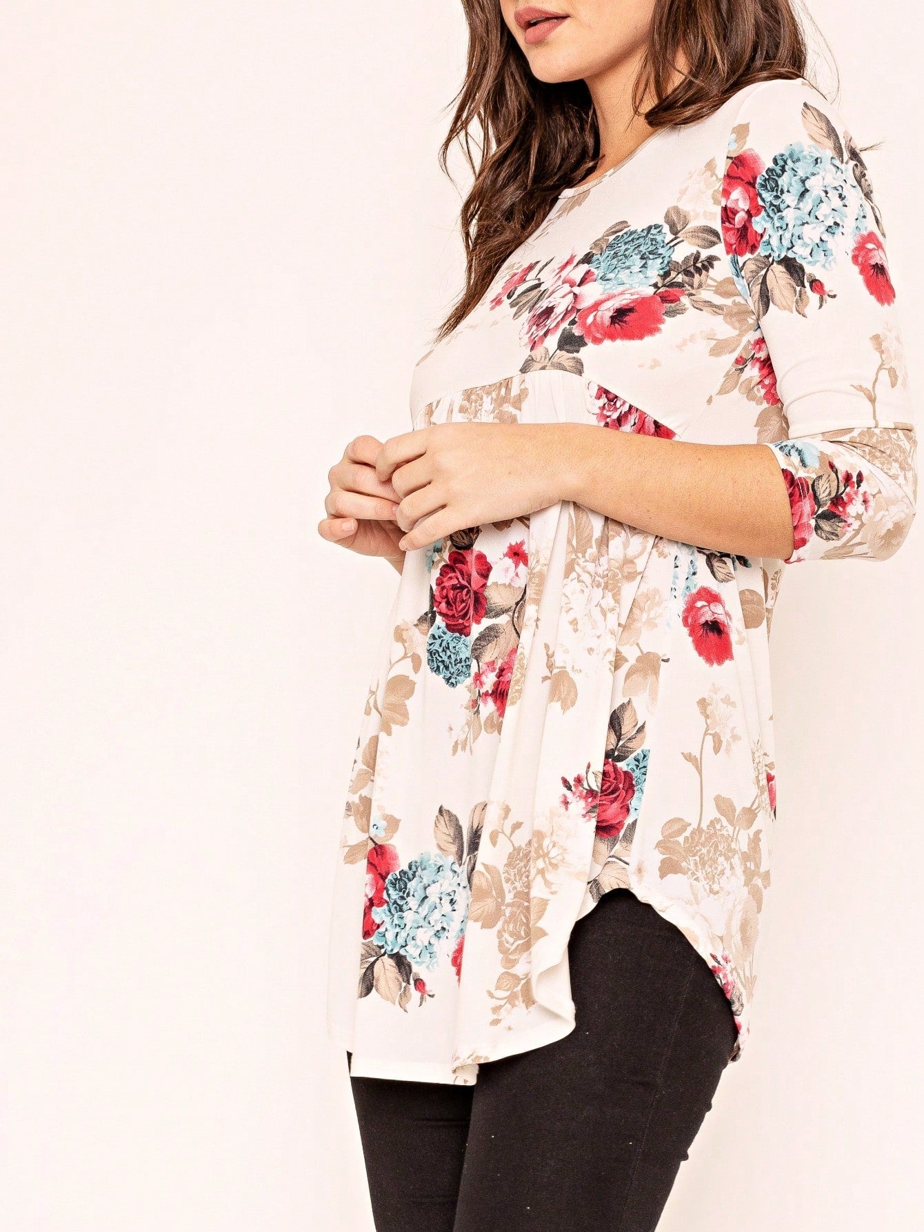 Boho  Pattern Raglan Ruffle Flare Sleeve Tunic Blouse Top Small To 3XL Plus