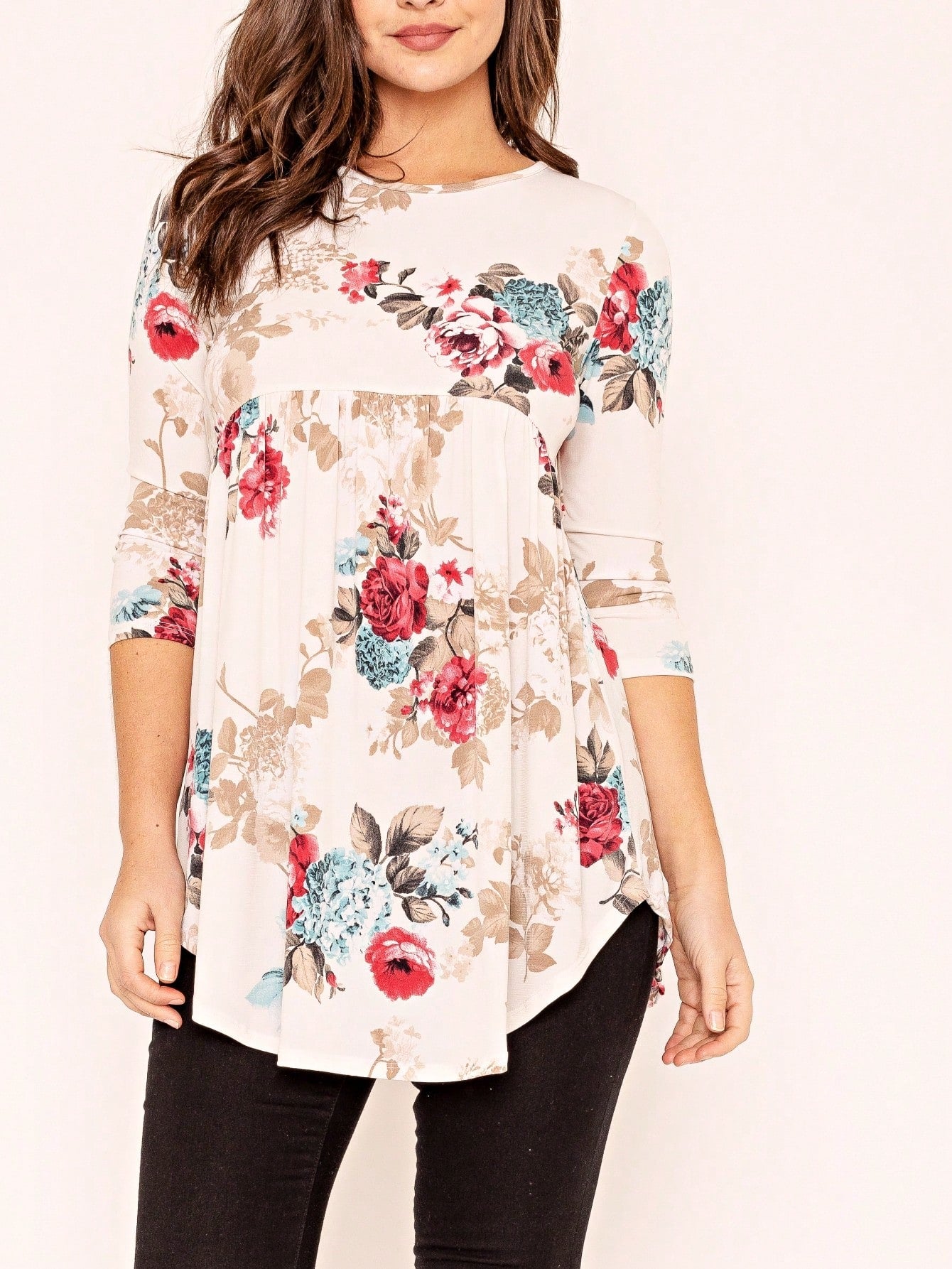 Boho  Pattern Raglan Ruffle Flare Sleeve Tunic Blouse Top Small To 3XL Plus