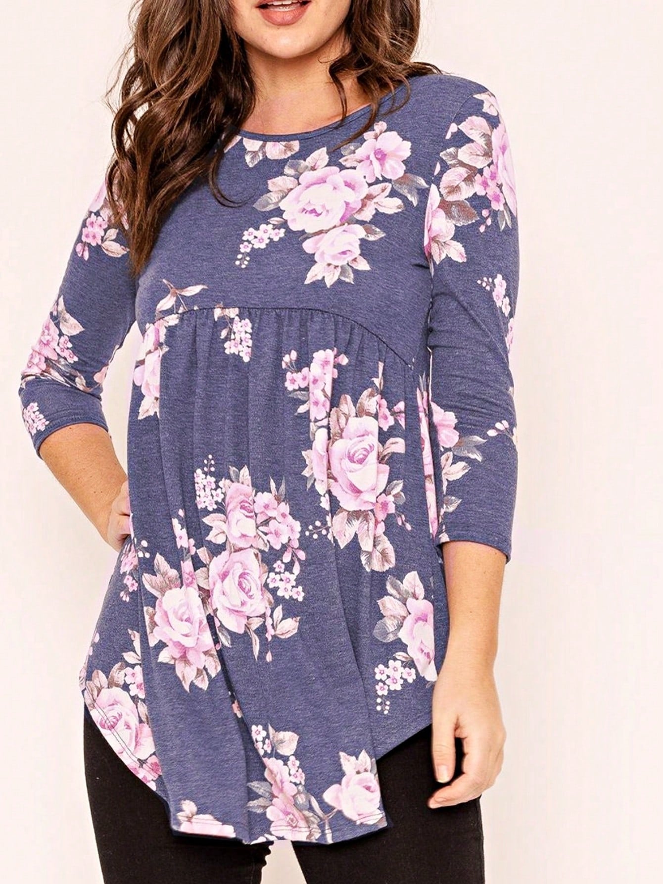 Boho  Pattern Raglan Ruffle Flare Sleeve Tunic Blouse Top Small To 3XL Plus
