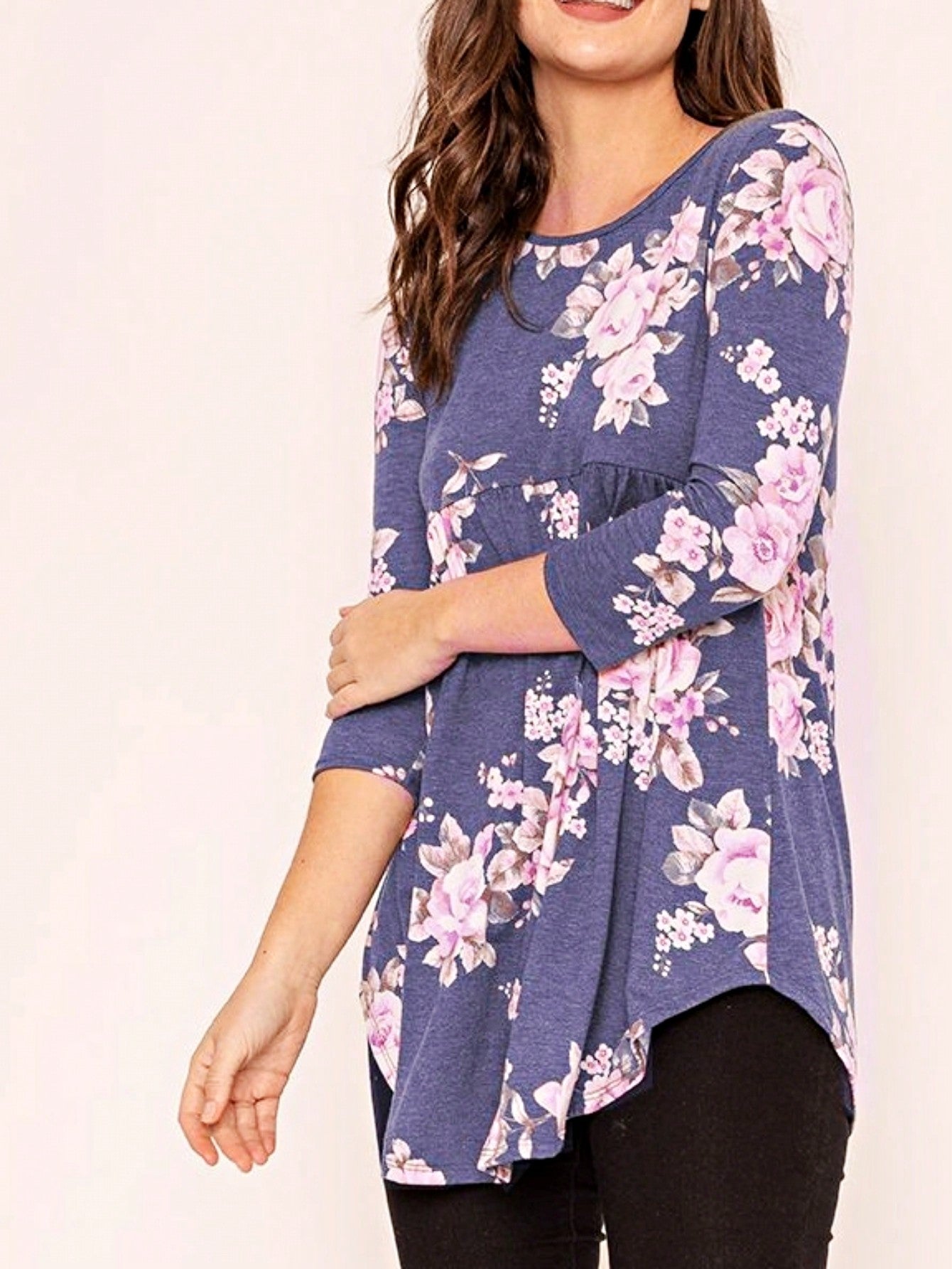 Boho  Pattern Raglan Ruffle Flare Sleeve Tunic Blouse Top Small To 3XL Plus