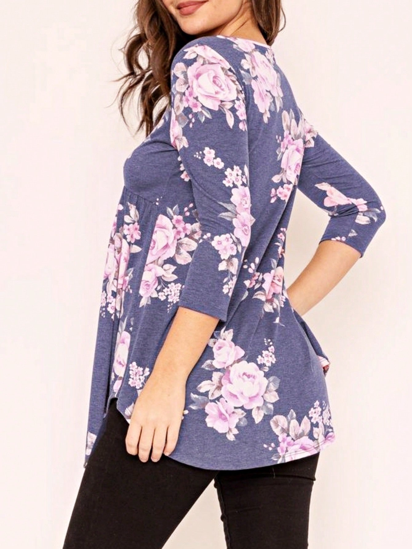 Boho  Pattern Raglan Ruffle Flare Sleeve Tunic Blouse Top Small To 3XL Plus