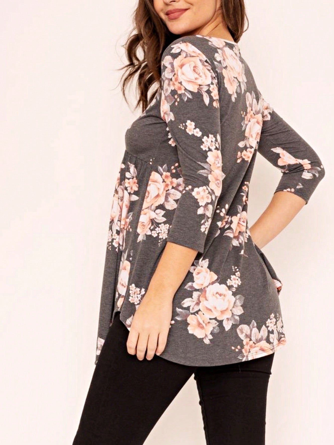 Boho  Pattern Raglan Ruffle Flare Sleeve Tunic Blouse Top Small To 3XL Plus