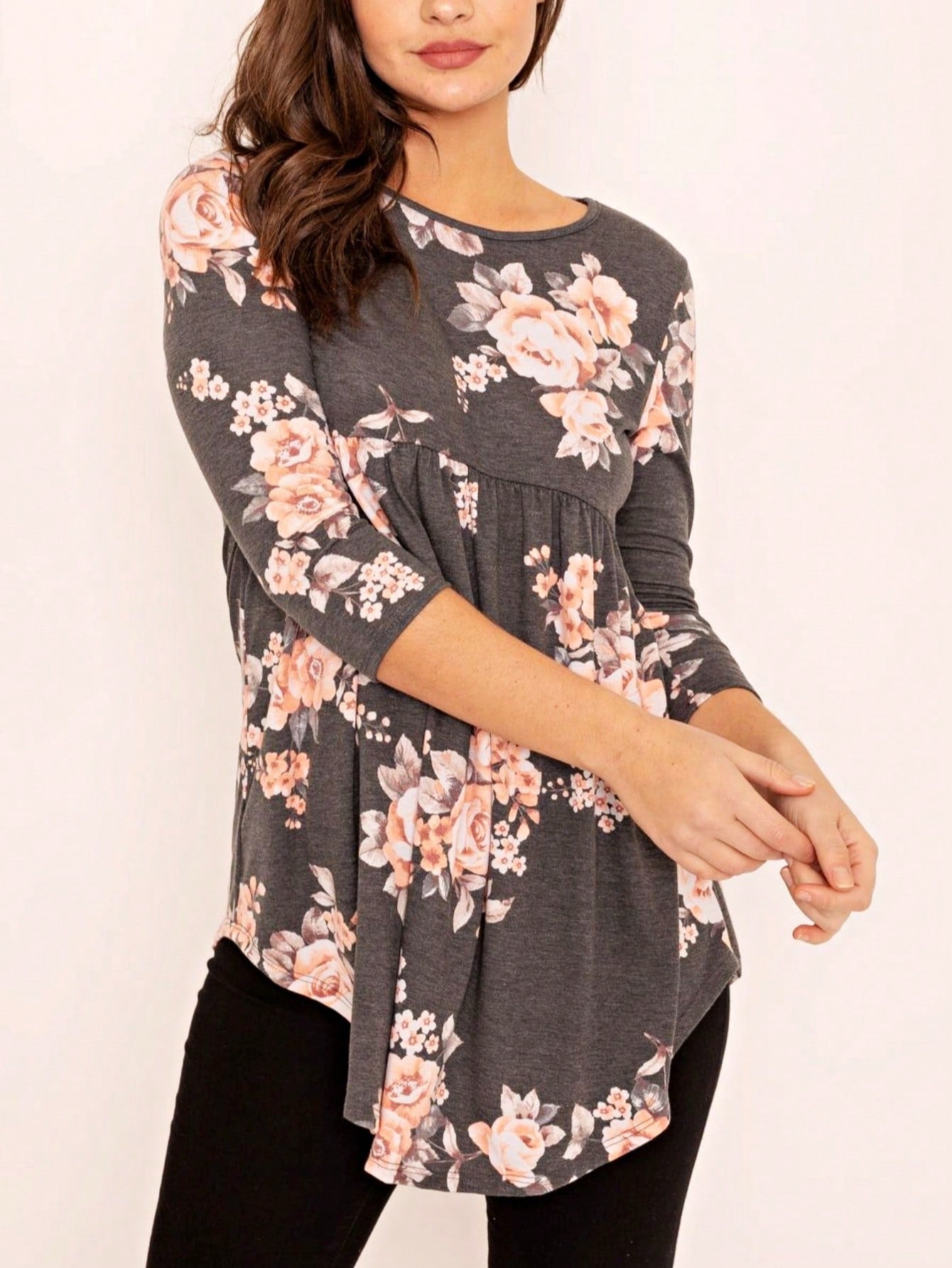Boho  Pattern Raglan Ruffle Flare Sleeve Tunic Blouse Top Small To 3XL Plus