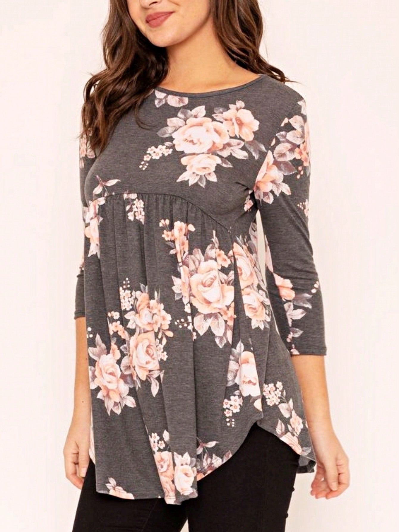 Boho  Pattern Raglan Ruffle Flare Sleeve Tunic Blouse Top Small To 3XL Plus