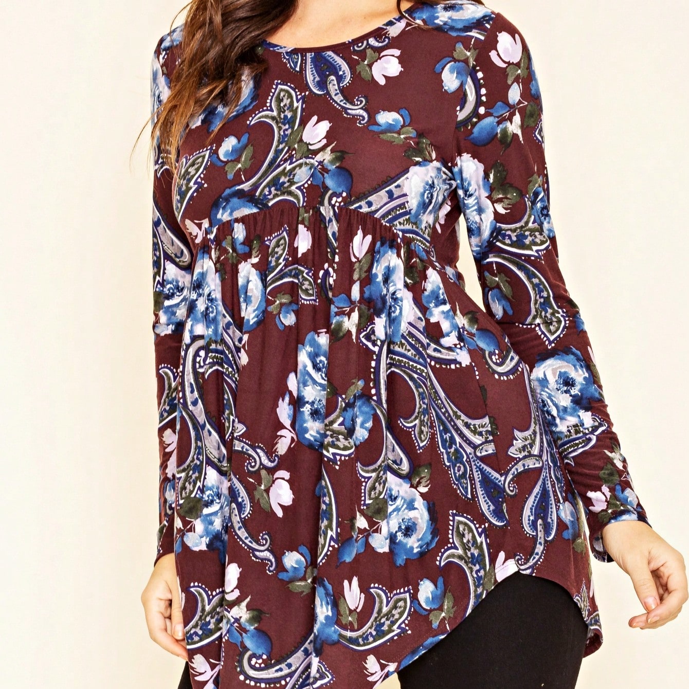 Boho  Pattern Raglan Ruffle Flare Sleeve Tunic Blouse Top Small To 3XL Plus