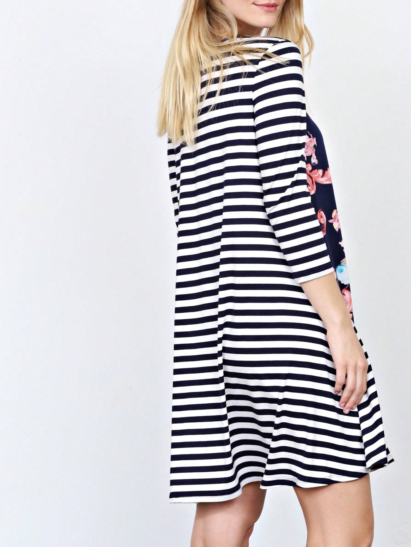 Boho Retro Gingham Rayon Summer Cool Soft Half Sleeve Ruffle Bell Stripe Midi Dress