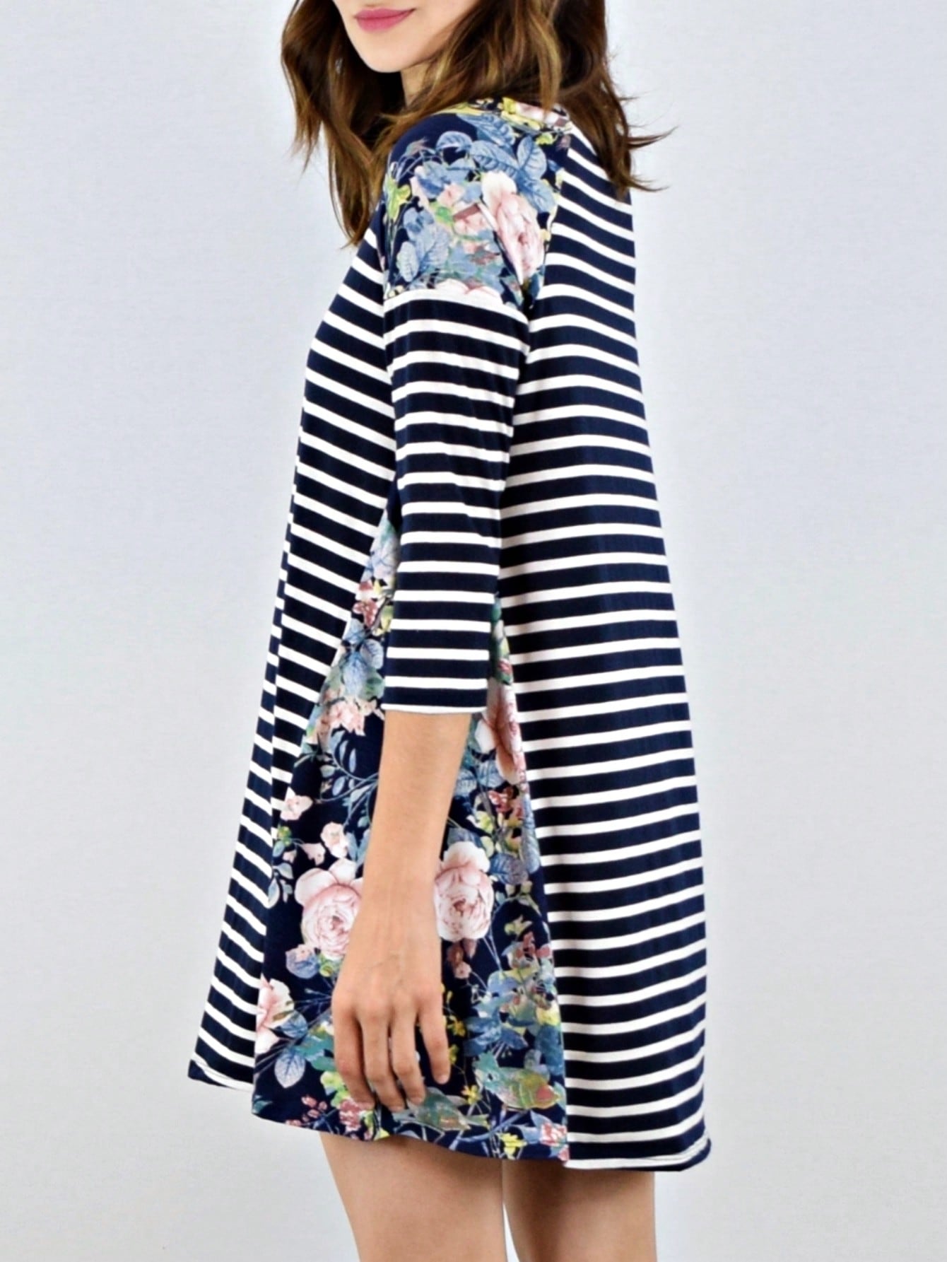 Boho Retro Gingham Rayon Summer Cool Soft Half Sleeve Ruffle Bell Stripe Midi Dress